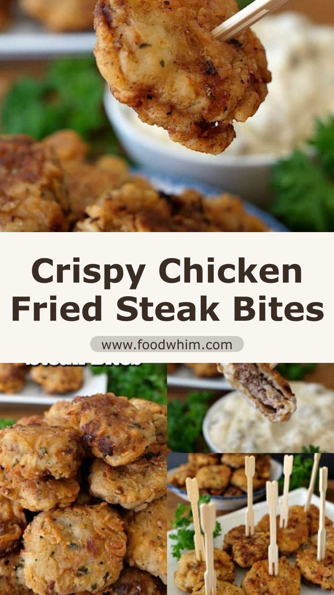 Chicken Fried Steak Bites with Crunchy Seasoned Coating — pin 3