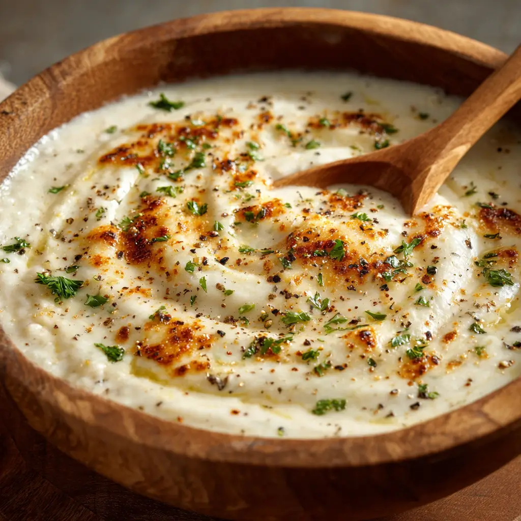 Garlic Sauce for Pizza with Parmesan and Fresh Garlic