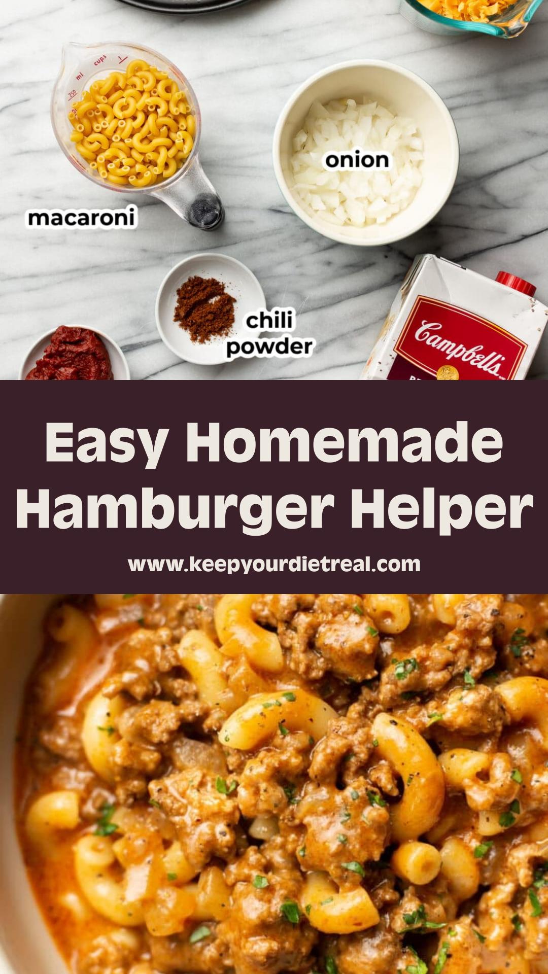 Homemade Hamburger Helper with Sharp Cheddar and Beefy Macaroni — pin 1
