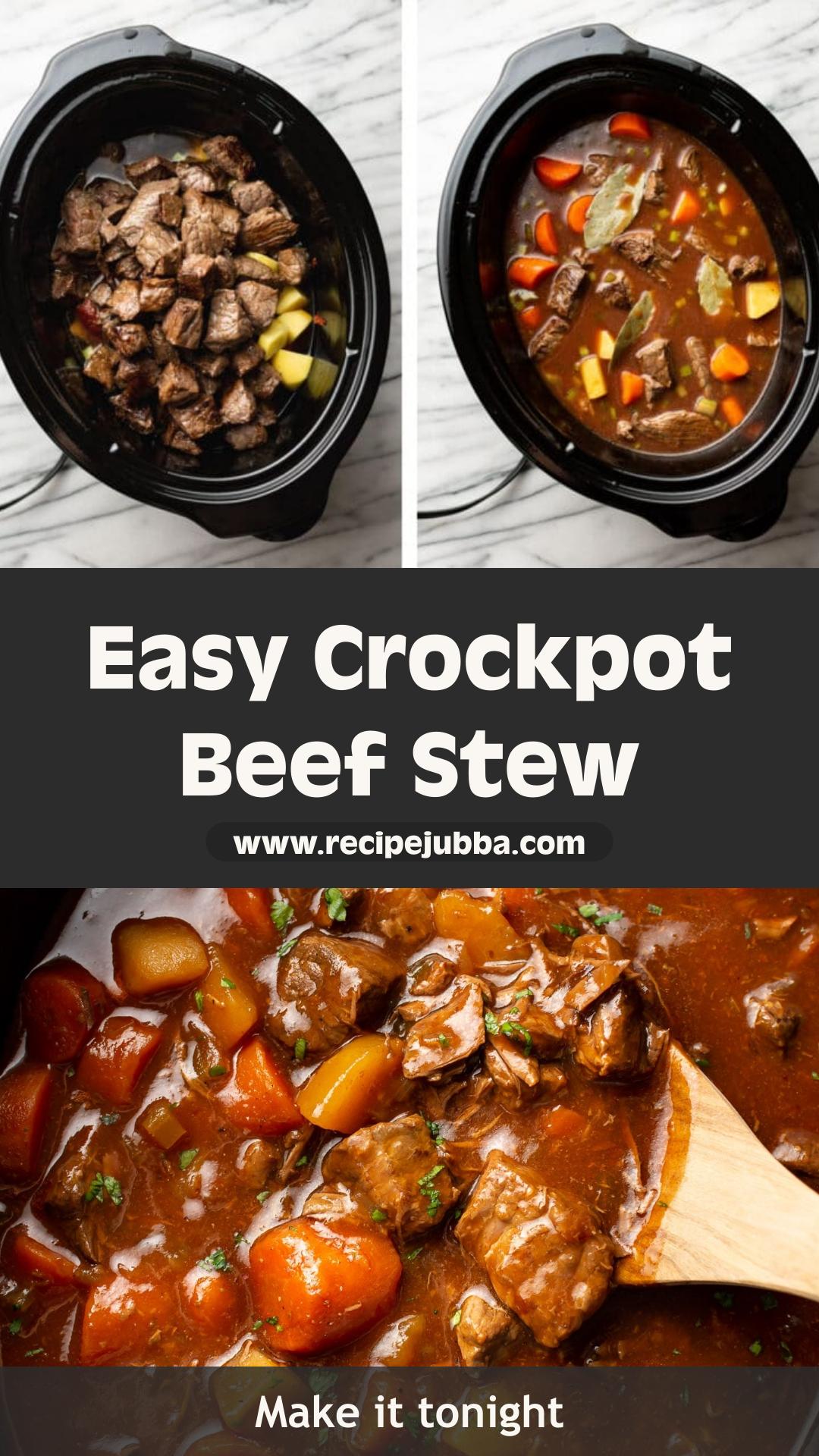 Crockpot Beef Stew with Tender Beef and Chunky Yukon Gold Potatoes — pin 3