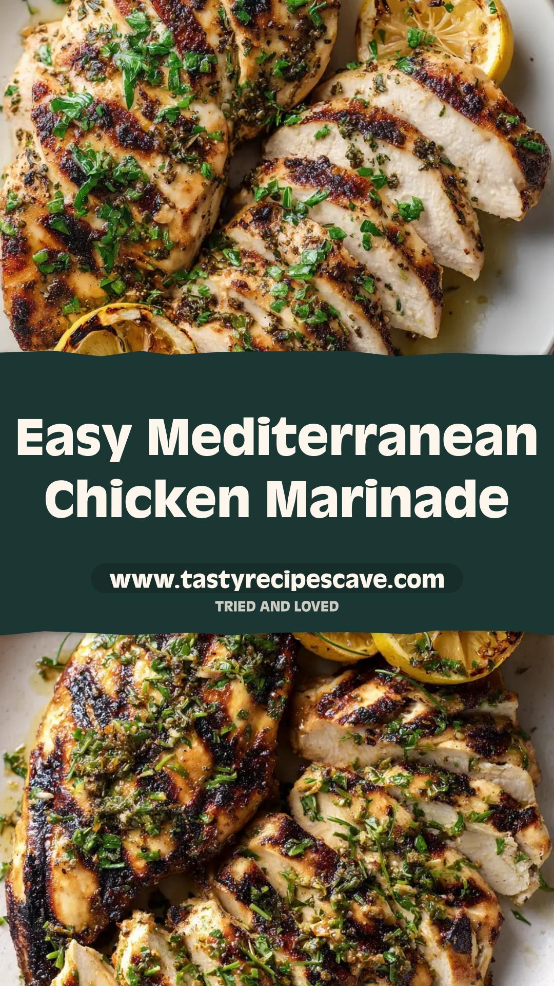 Mediterranean Chicken Marinade with Charred Lemon and Parsley — pin 1