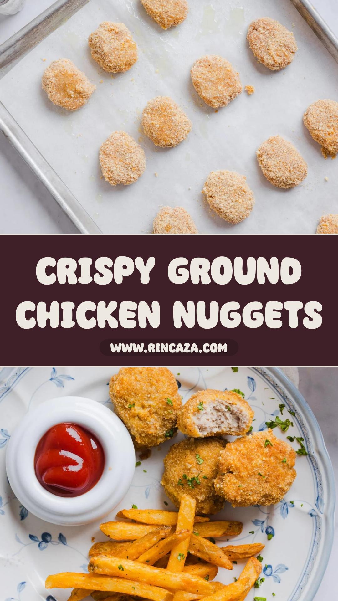 Homemade Ground Chicken Nuggets With Crispy Parmesan Breading — pin 1