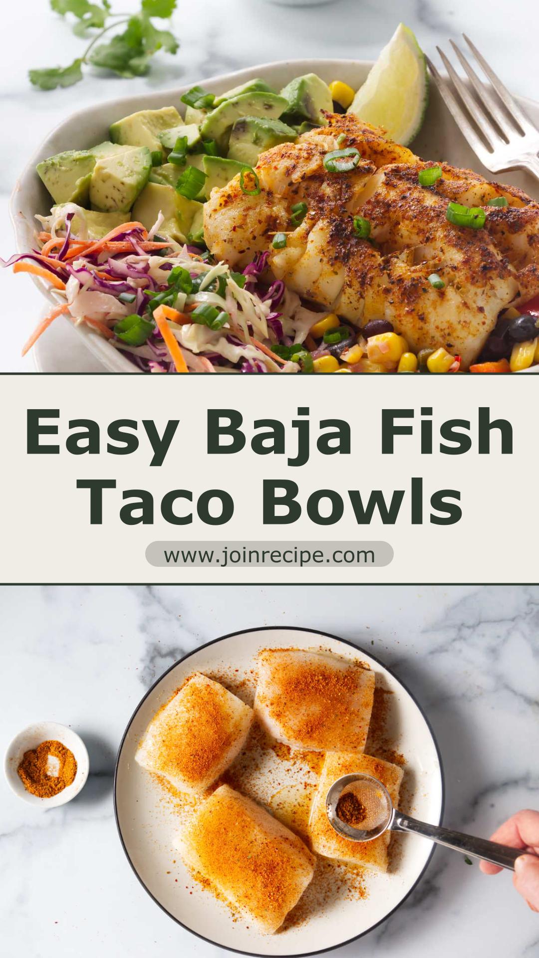 Baja Fish Taco Bowls with Flaky Cod and Black Bean Corn Salsa — pin 2