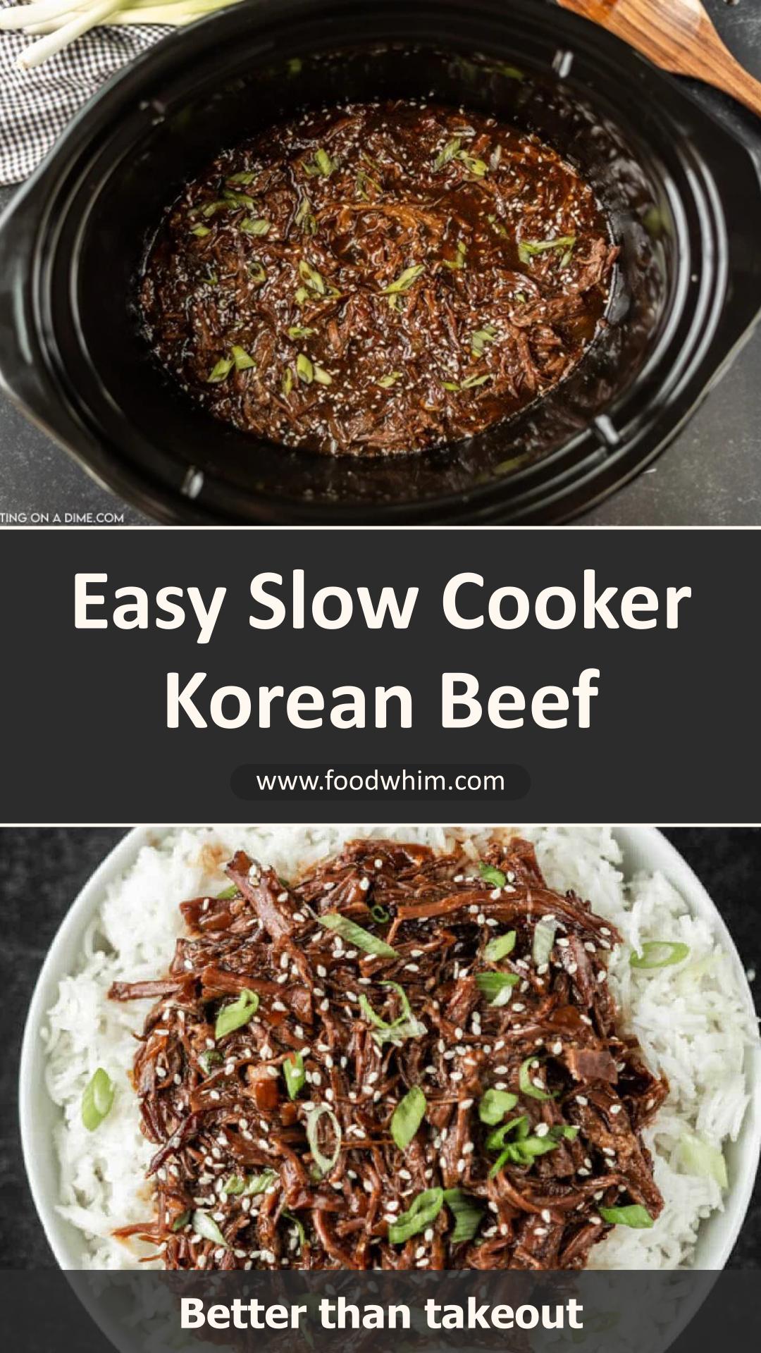Slow Cooker Korean Beef: Tender Sweet-Savory Shredded Flank Steak — pin 1