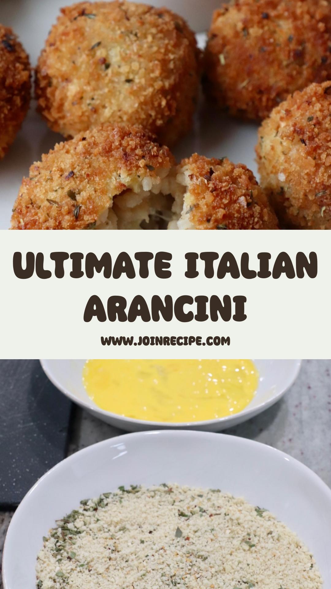 Italian Arancini with Crispy Panko Shell and Creamy Cheese Center — pin 2