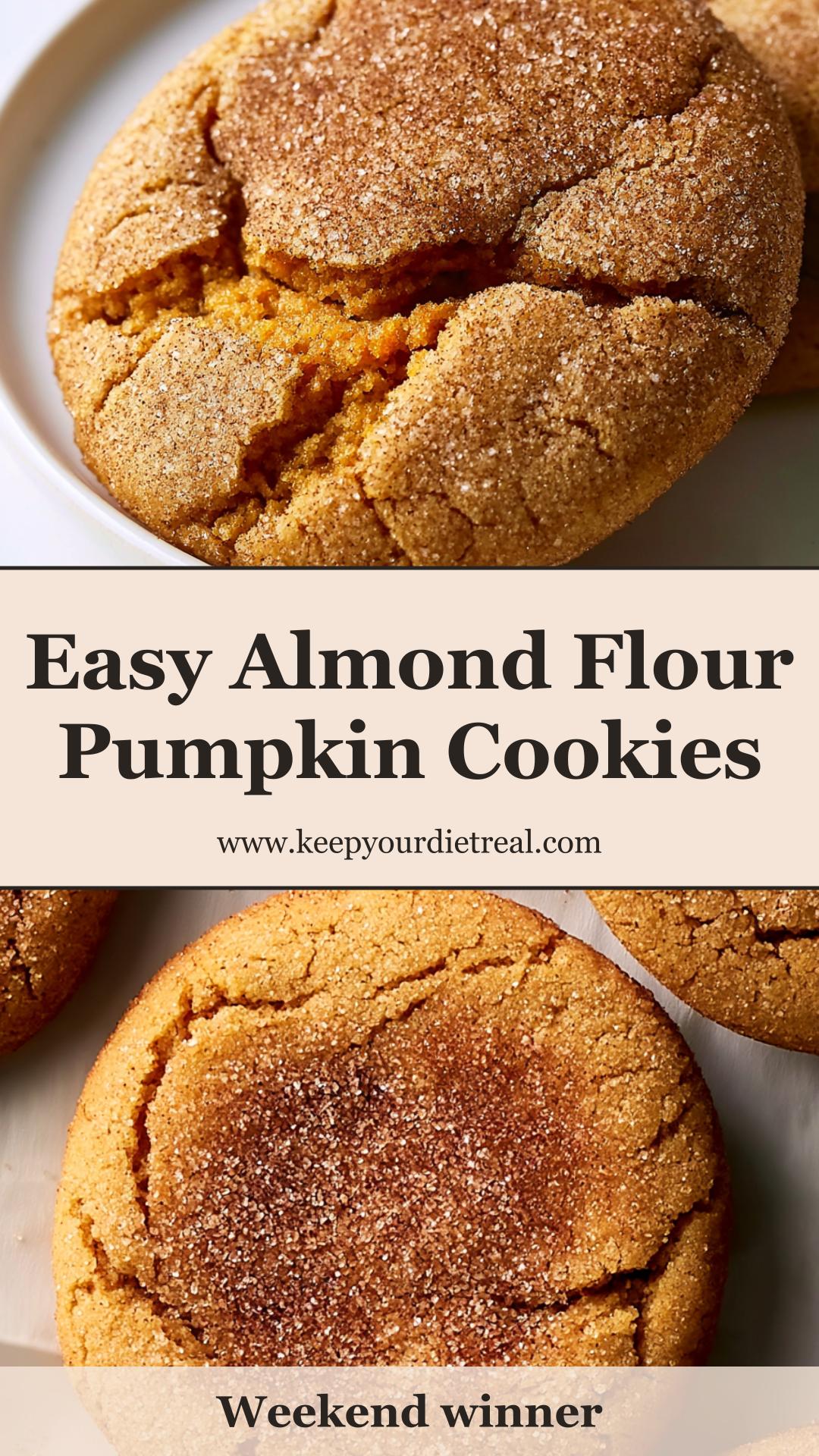 Almond Flour Pumpkin Spice Cookies with Cinnamon Sugar Coating — pin 1