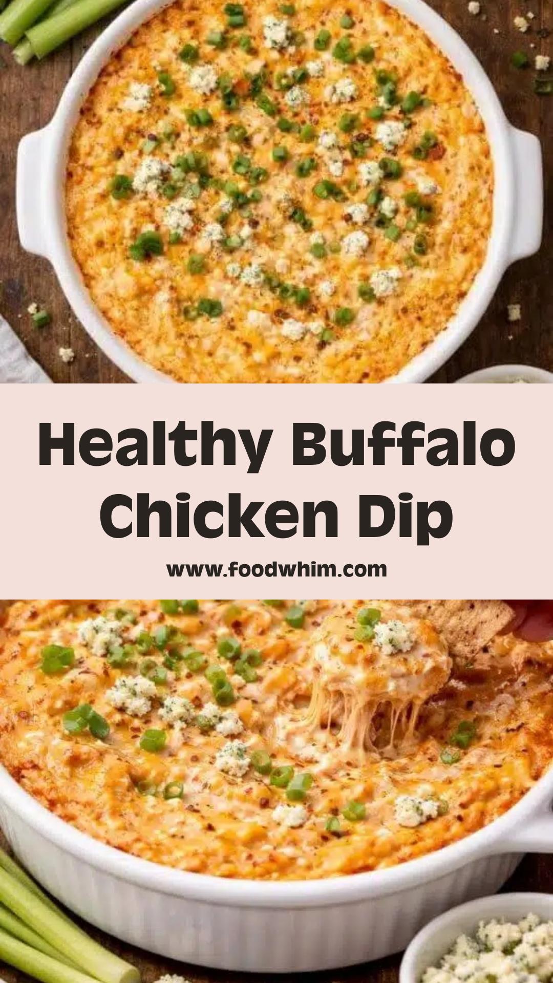 Healthy Buffalo Chicken Dip: Creamy Flavor with Lightened Ingredients — pin 1