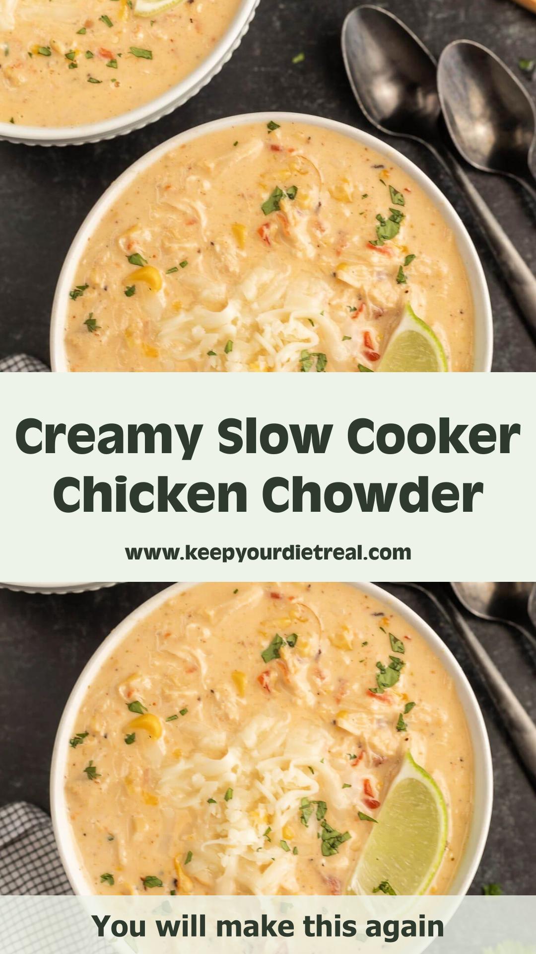 Slow Cooker Mexican Chicken Corn Chowder With Creamy Corn — pin 1