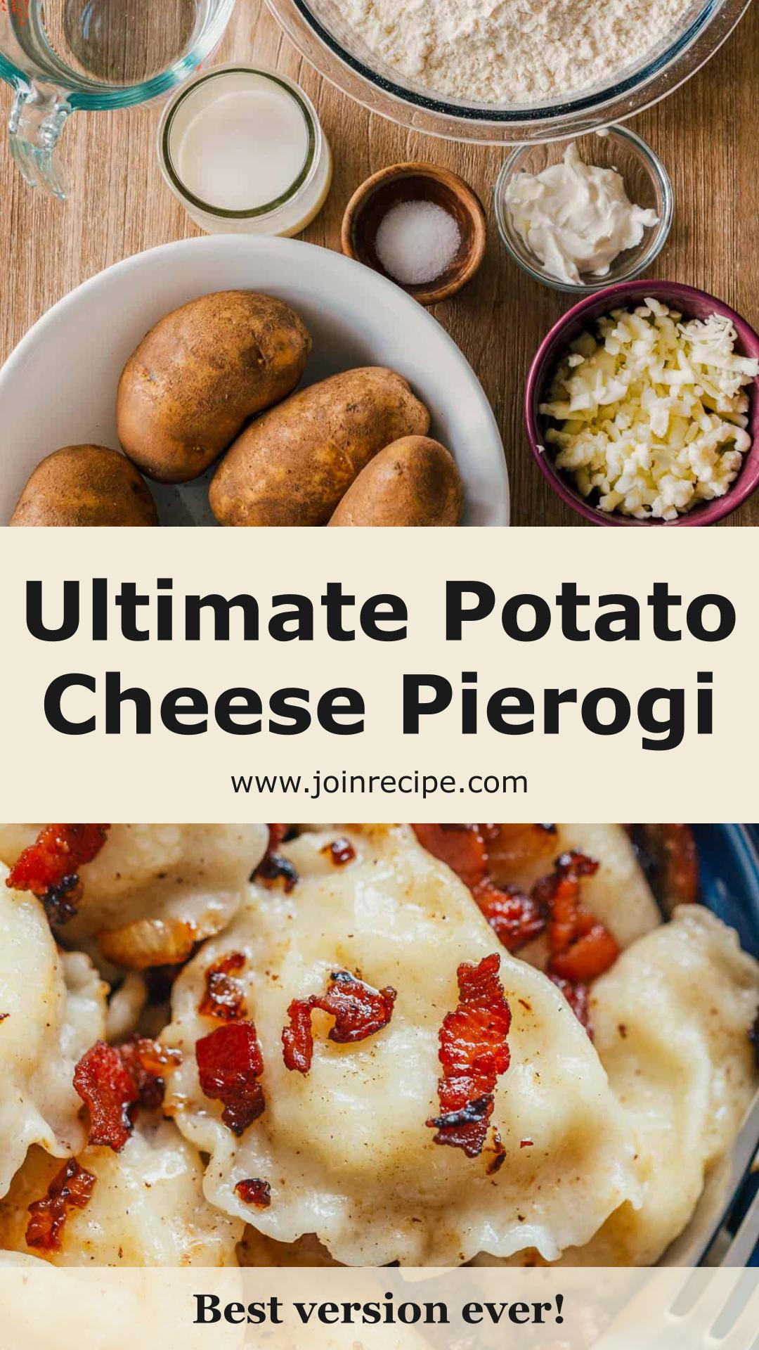 Homemade Potato Cheese Pierogi With Crisp Bacon Butter — pin 1