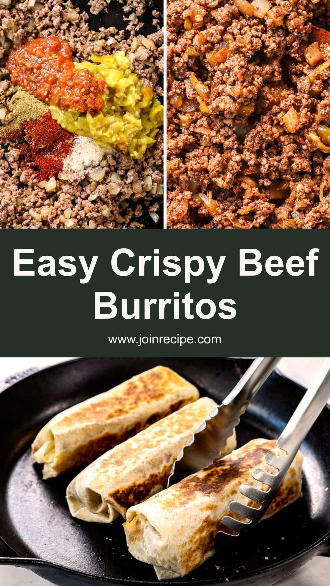 Beef Burritos with Chili-Spiced Beef and Crispy Tortillas — pin 1