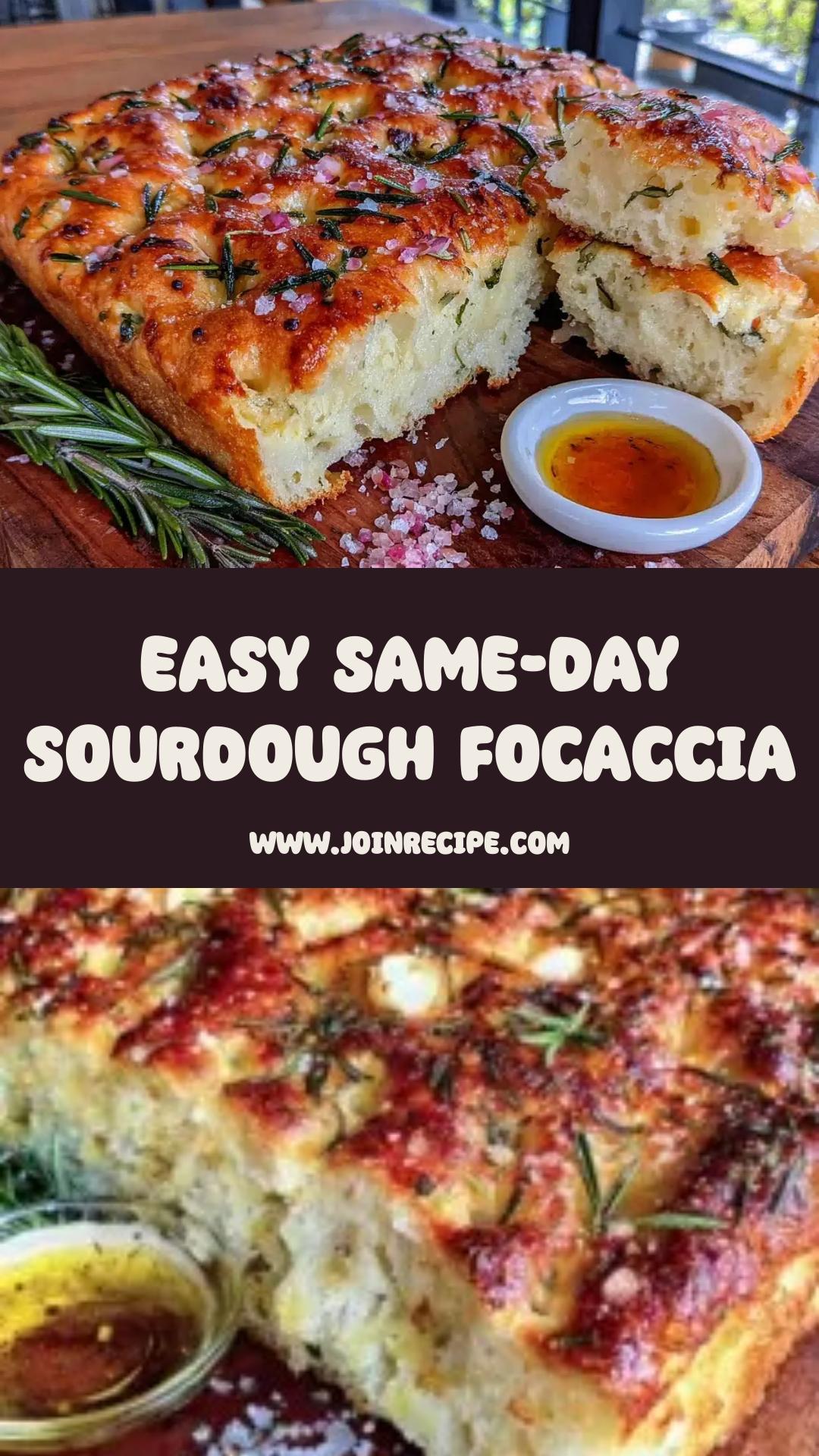 Same-Day Sourdough Discard Focaccia: Quick and Puffing with Olive Oil — pin 1