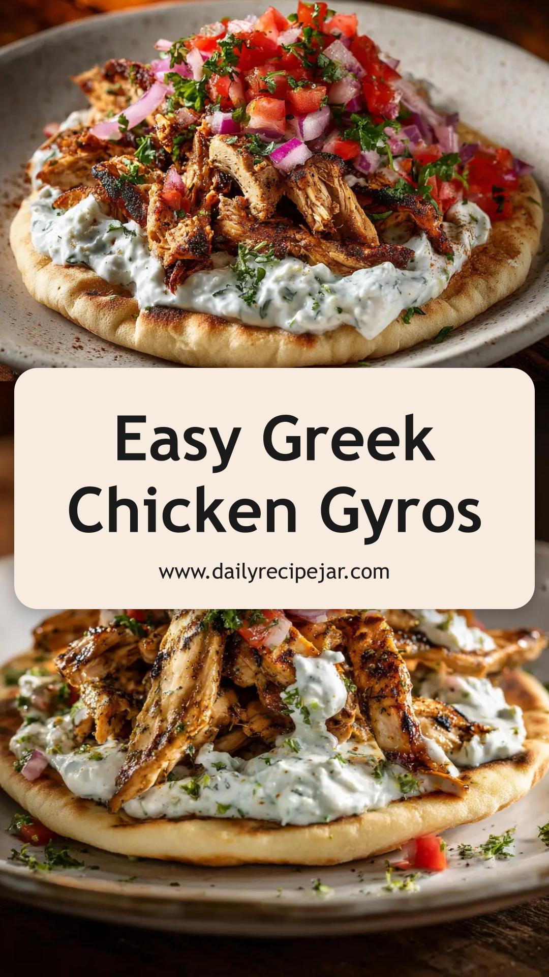 Greek Chicken Gyros with Homemade Tzatziki — pin 2