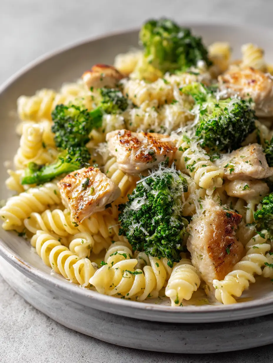 Garlic Herb Chicken and Broccoli Rotini with Parmesan