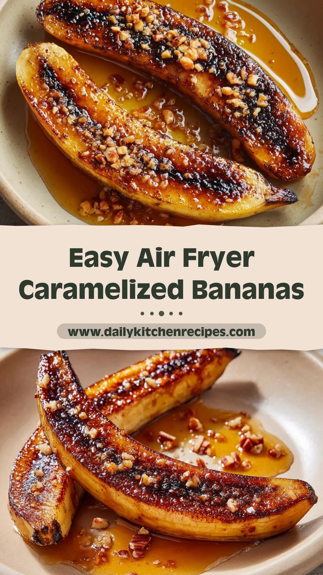 Air Fryer Caramelized Bananas with Brown Sugar and Pecans — pin 2