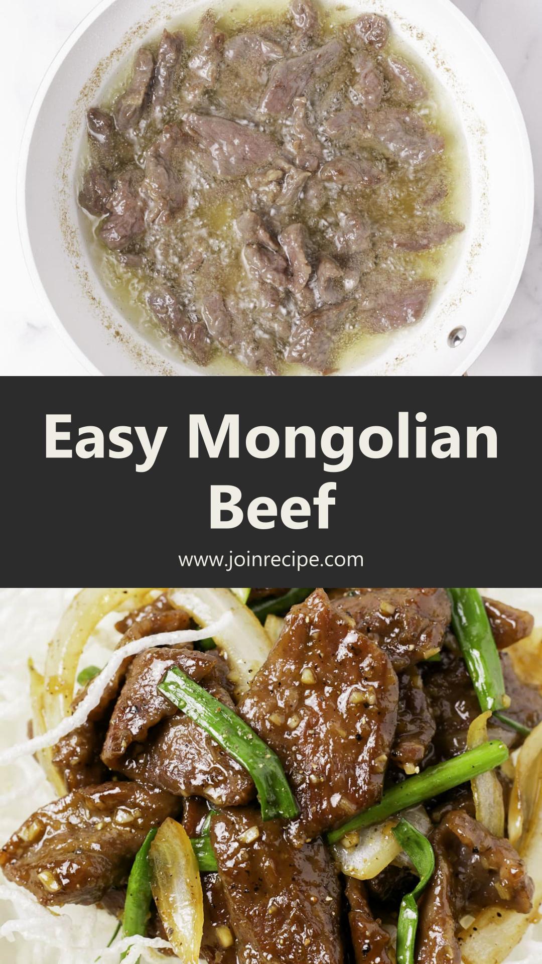 Mongolian Beef with Caramelized Soy Sauce and Tender Flank Steak — pin 1