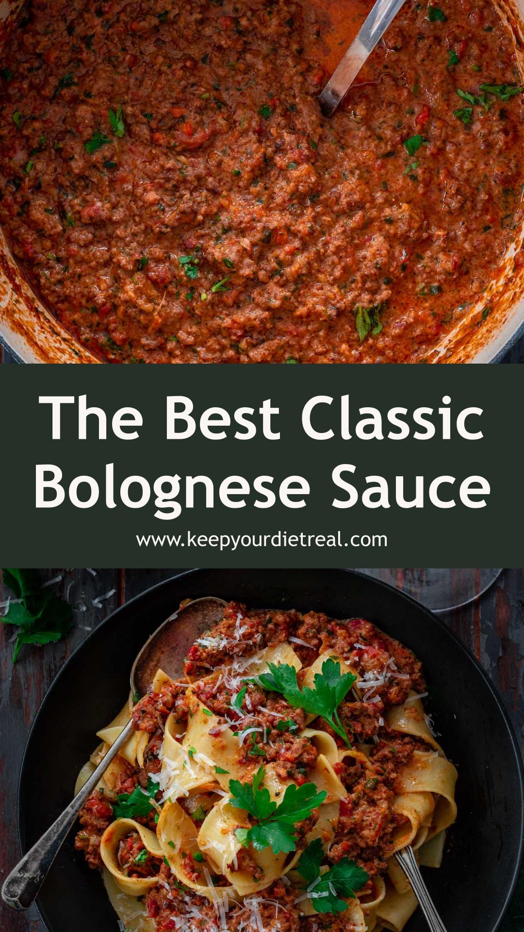 Classic Bolognese Sauce with Beef, Pork, and San Marzano Tomatoes — pin 1