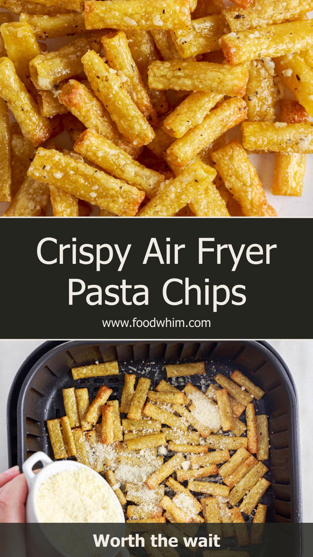 Air Fryer Pasta Chips With Parmesan and Italian Seasoning — pin 1