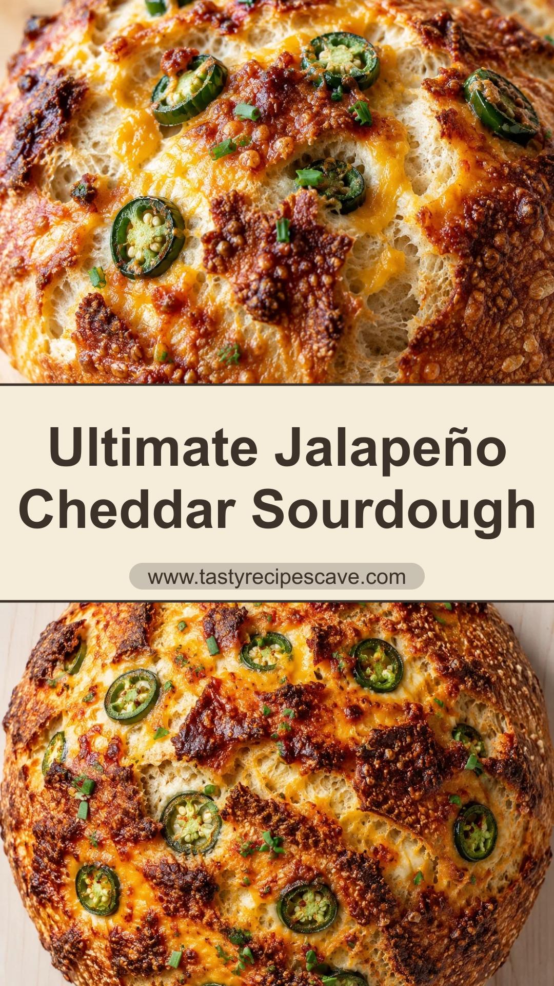 Jalapeño Cheddar Sourdough Bread with Spicy Cheesy Crust — pin 2