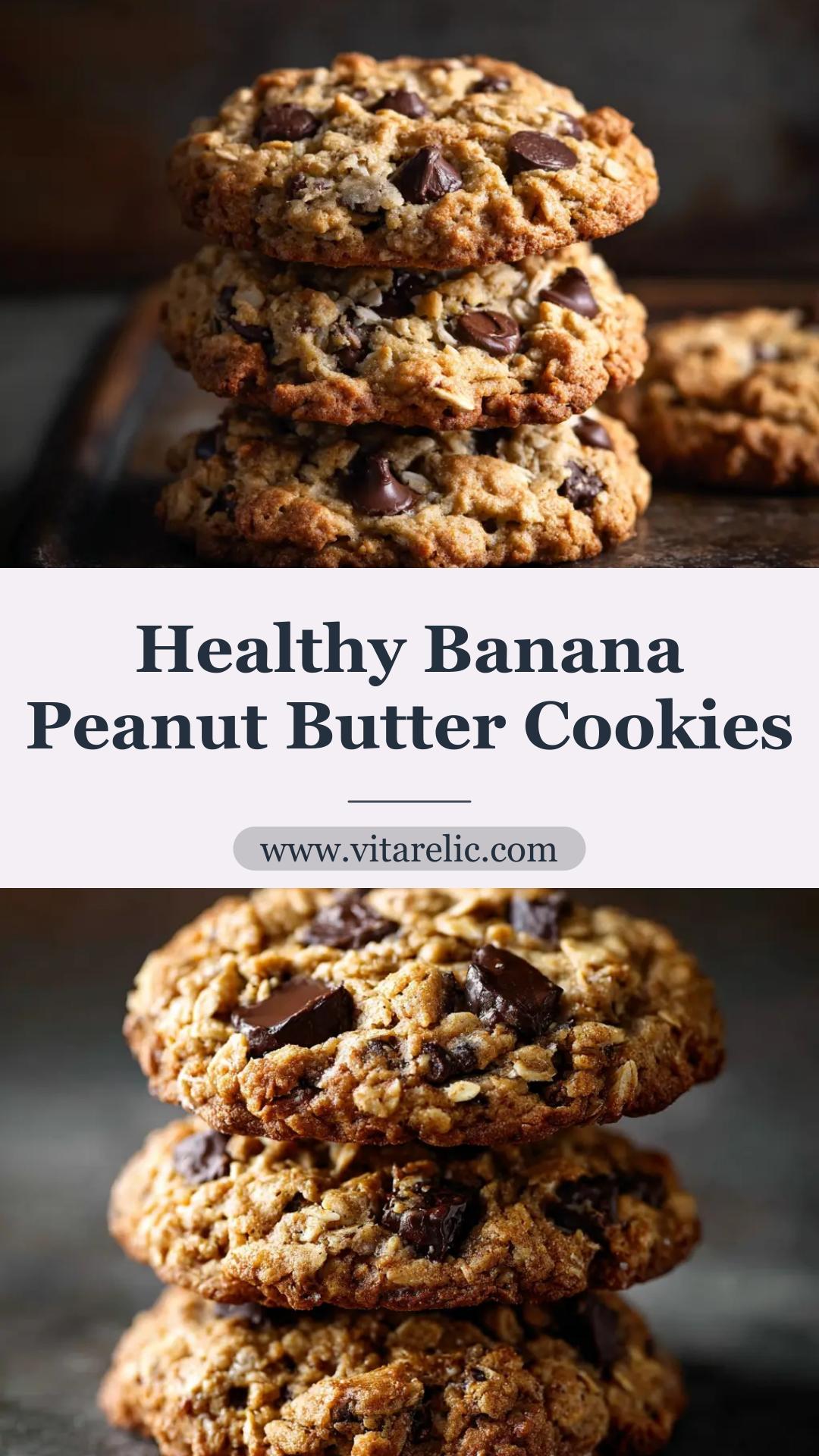 No Sugar No Flour Cookies with Banana and Peanut Butter — pin 1