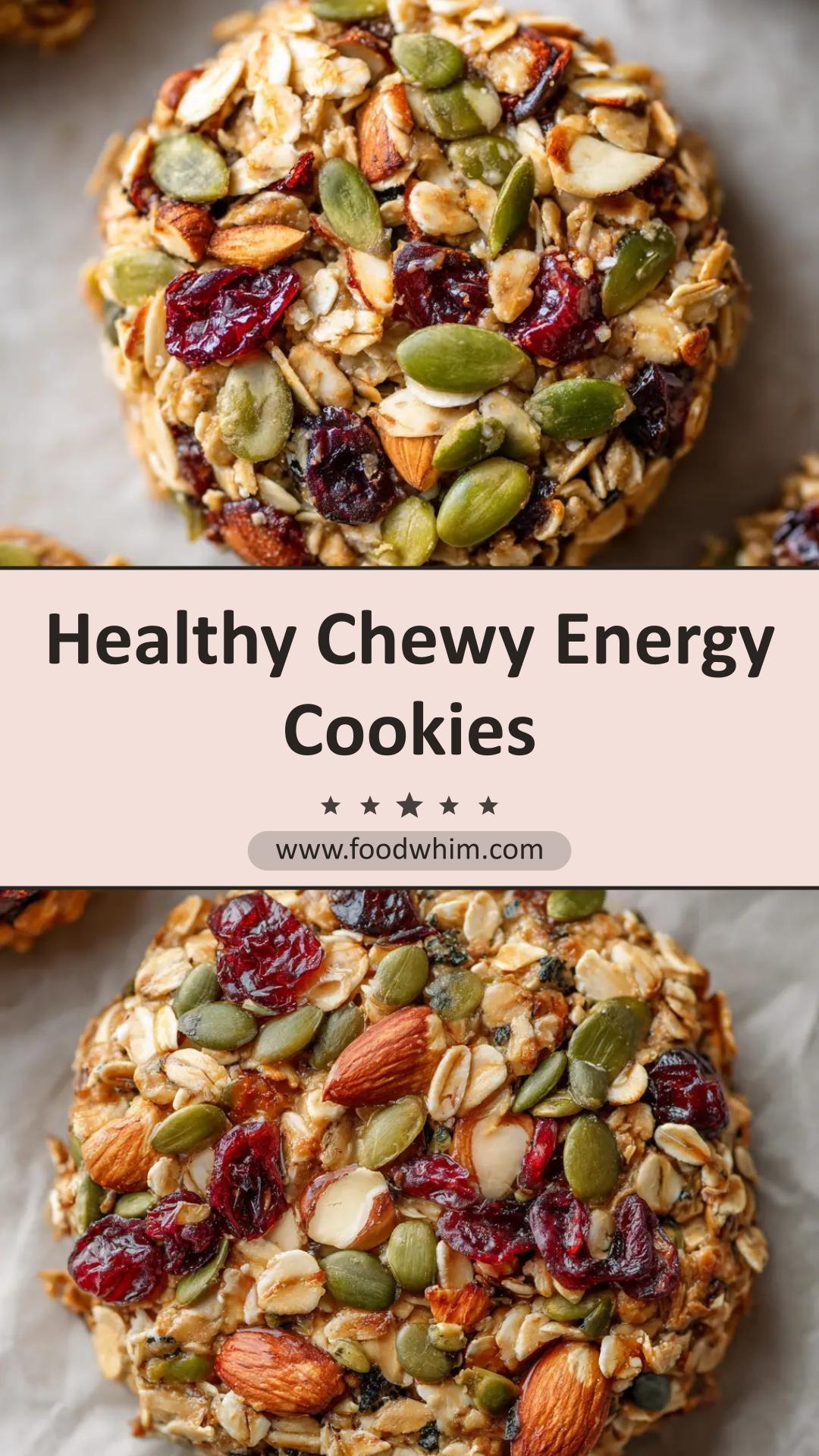 Thick Chewy Energy Cookies with Toasted Oats and Cranberries — pin 2