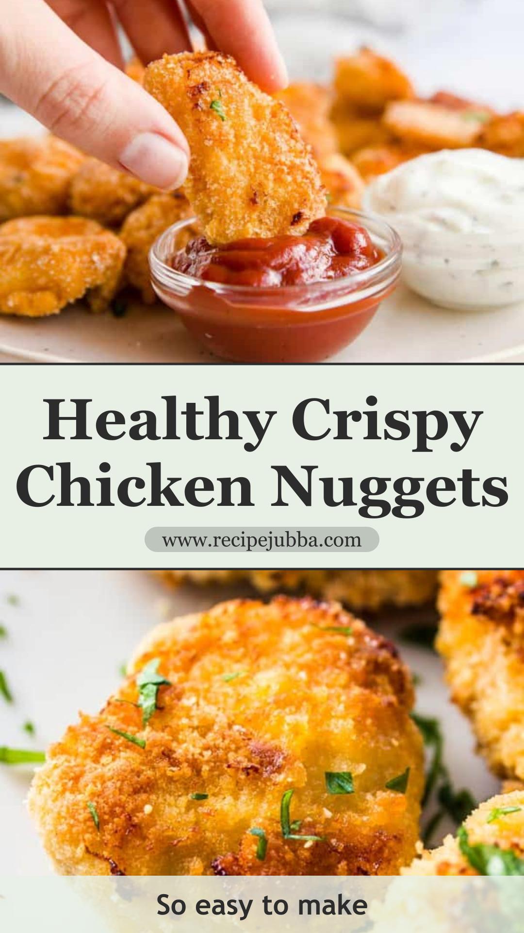 Healthy Baked Chicken Nuggets with Crisp Paprika Breadcrumb Coating — pin 2