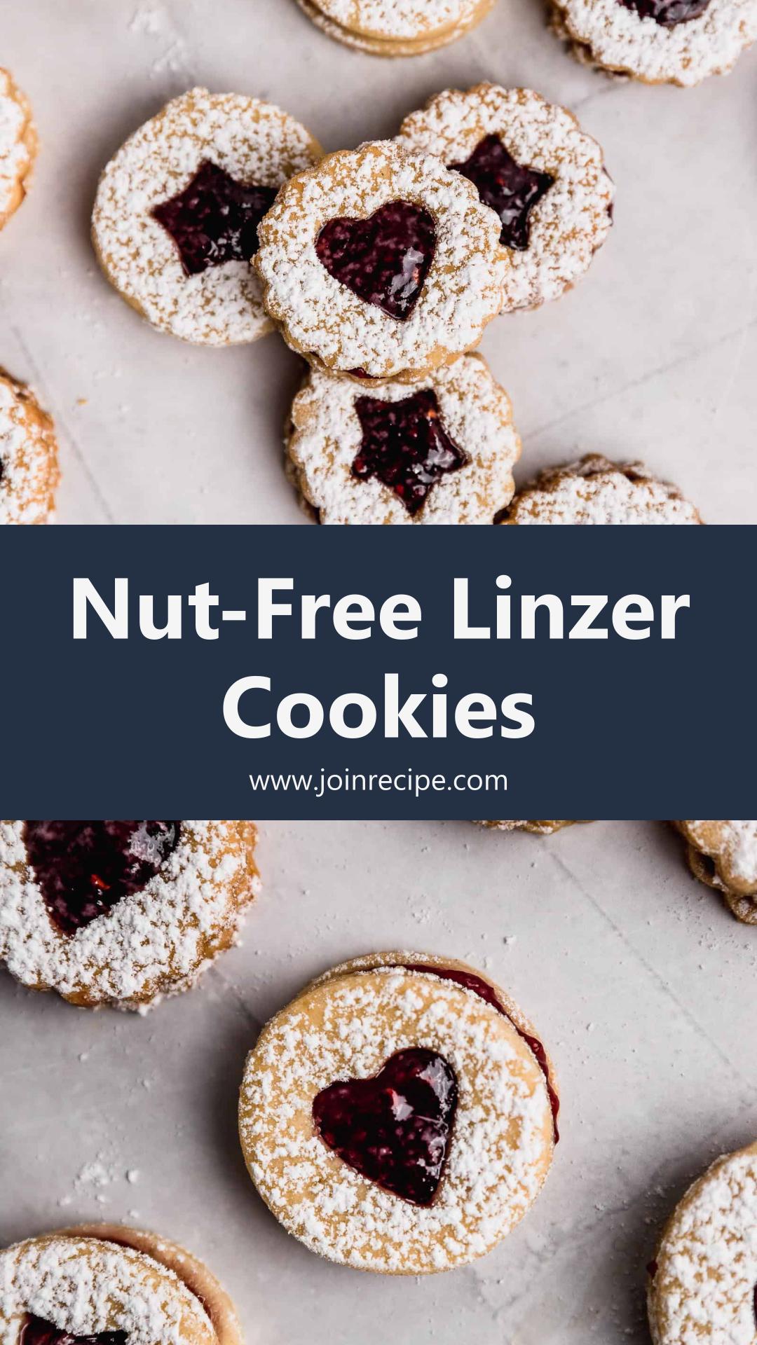Nut-Free Linzer Cookies with Raspberry Jam — pin 1