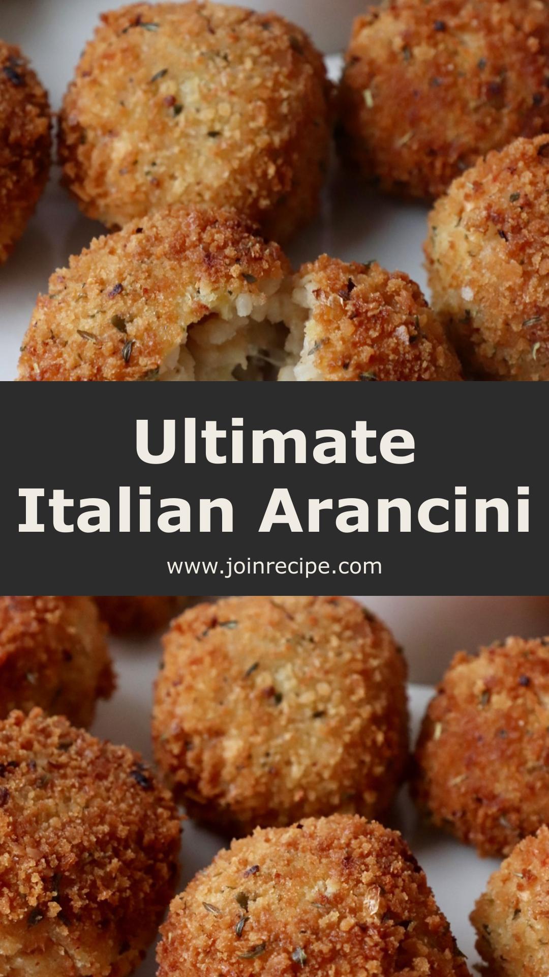 Italian Arancini with Crispy Panko Shell and Creamy Cheese Center — pin 1