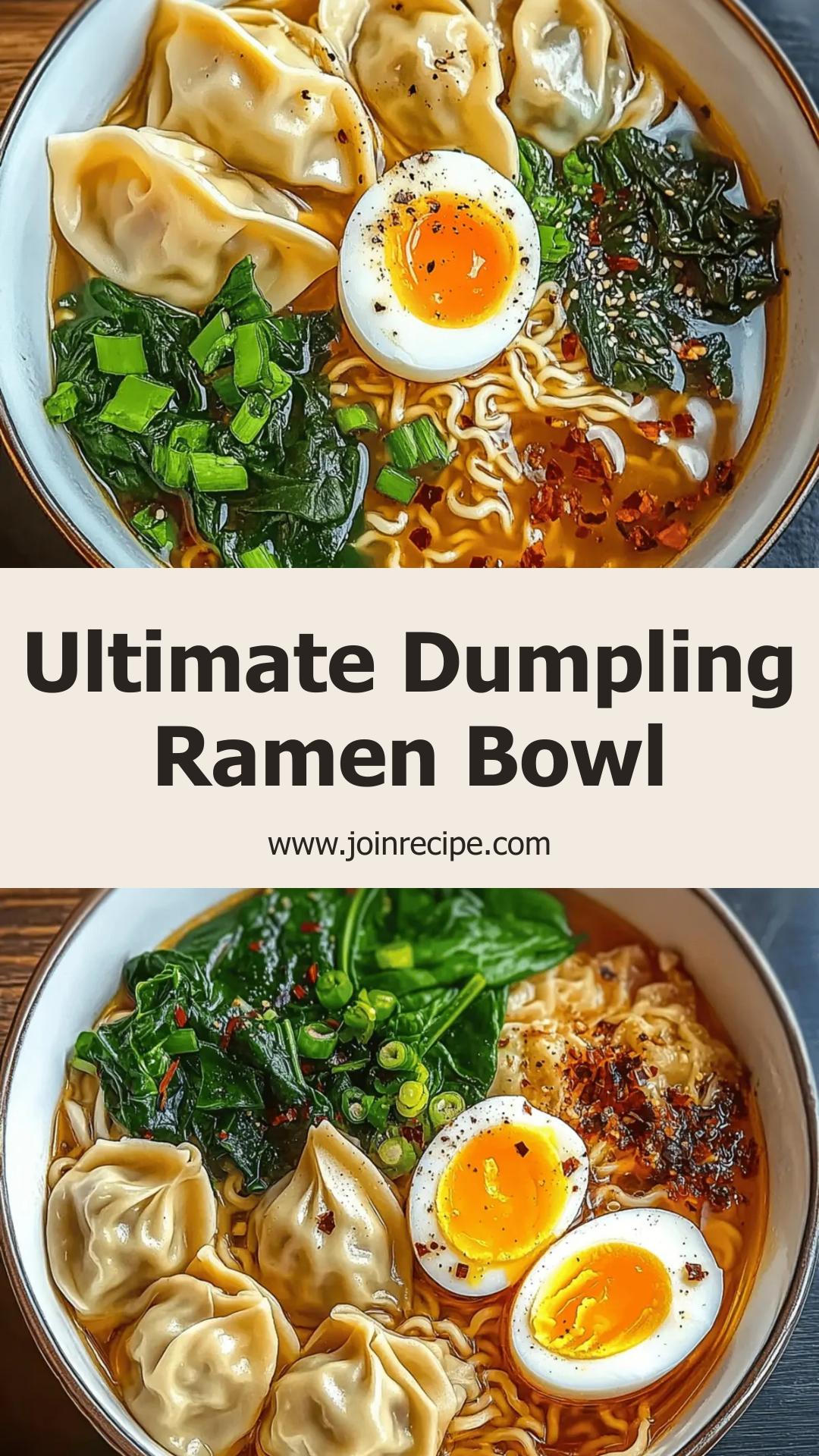 Dumpling Ramen Bowl: Comforting Meal with Tender Dumplings and Rich Broth — pin 2