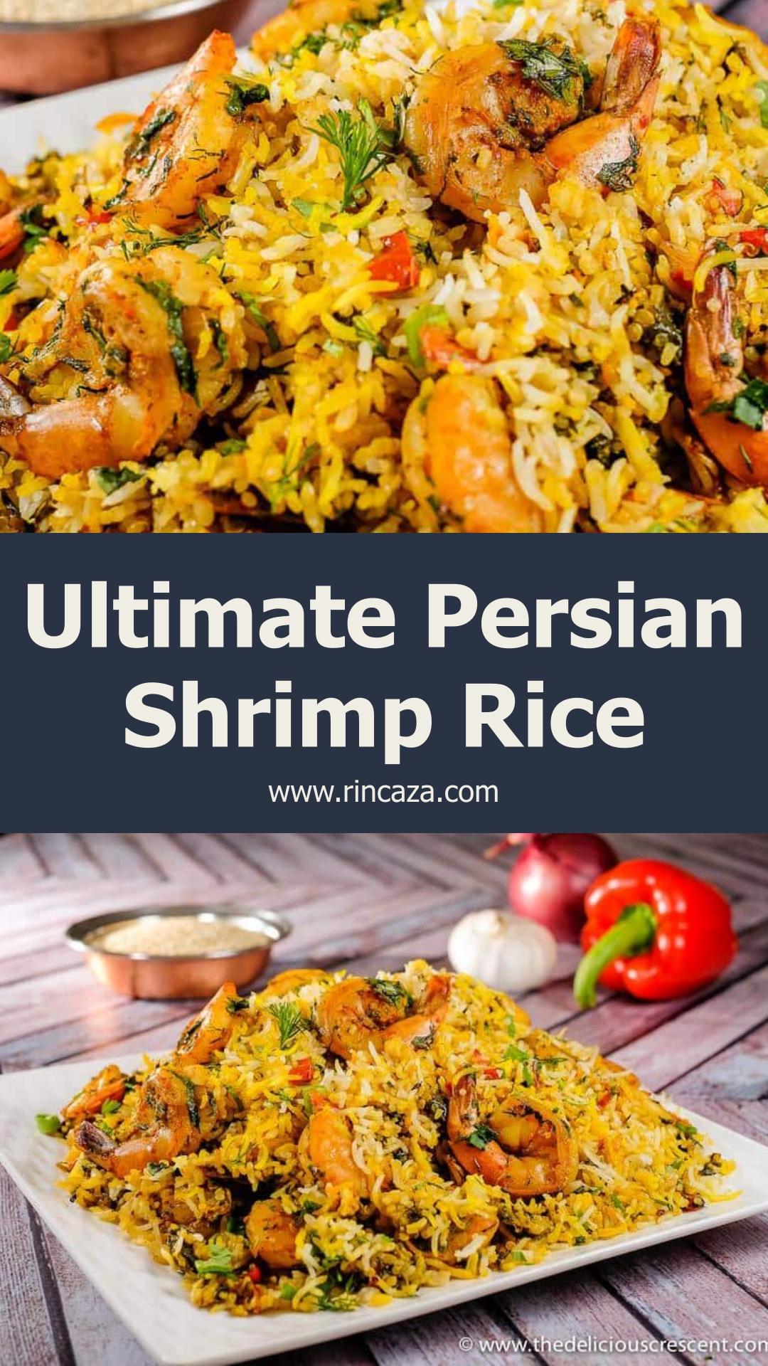 Persian Shrimp Rice with Herbs, Saffron, and Quinoa — pin 1