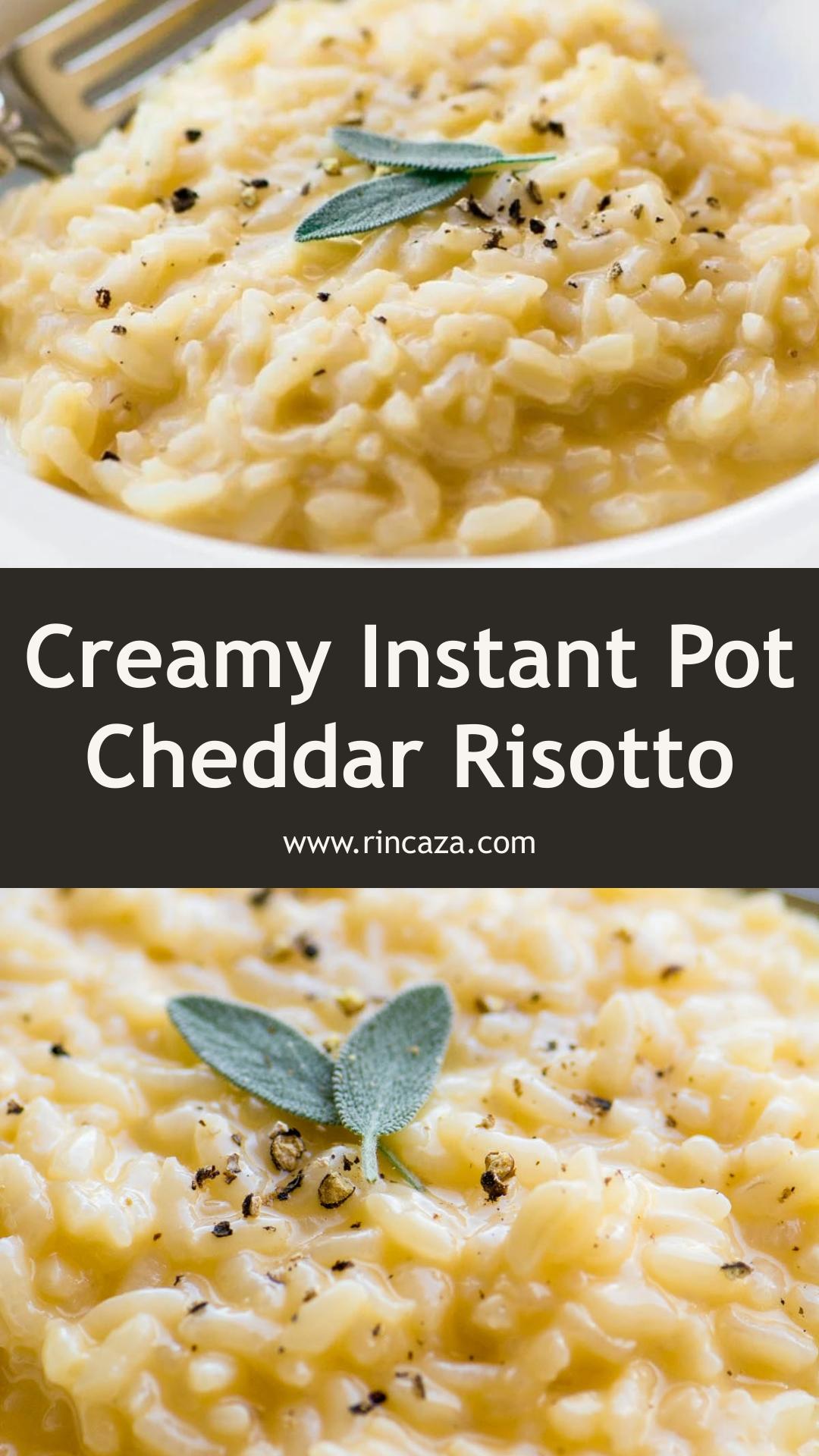 Instant Pot Cheddar Risotto with Fresh Sage and Sharp Cheddar — pin 1