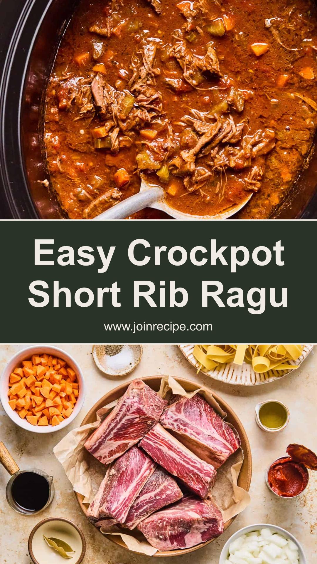 Crockpot Short Rib Ragu With Red Wine Tomato Sauce — pin 2