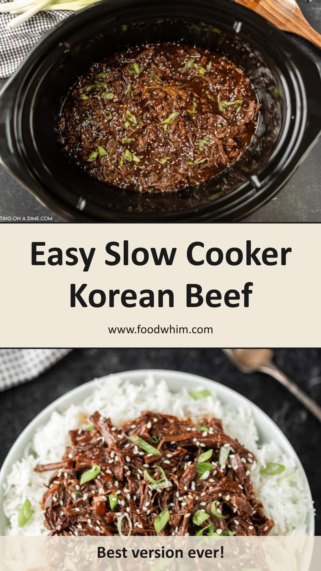 Slow Cooker Korean Beef: Tender Sweet-Savory Shredded Flank Steak — pin 2