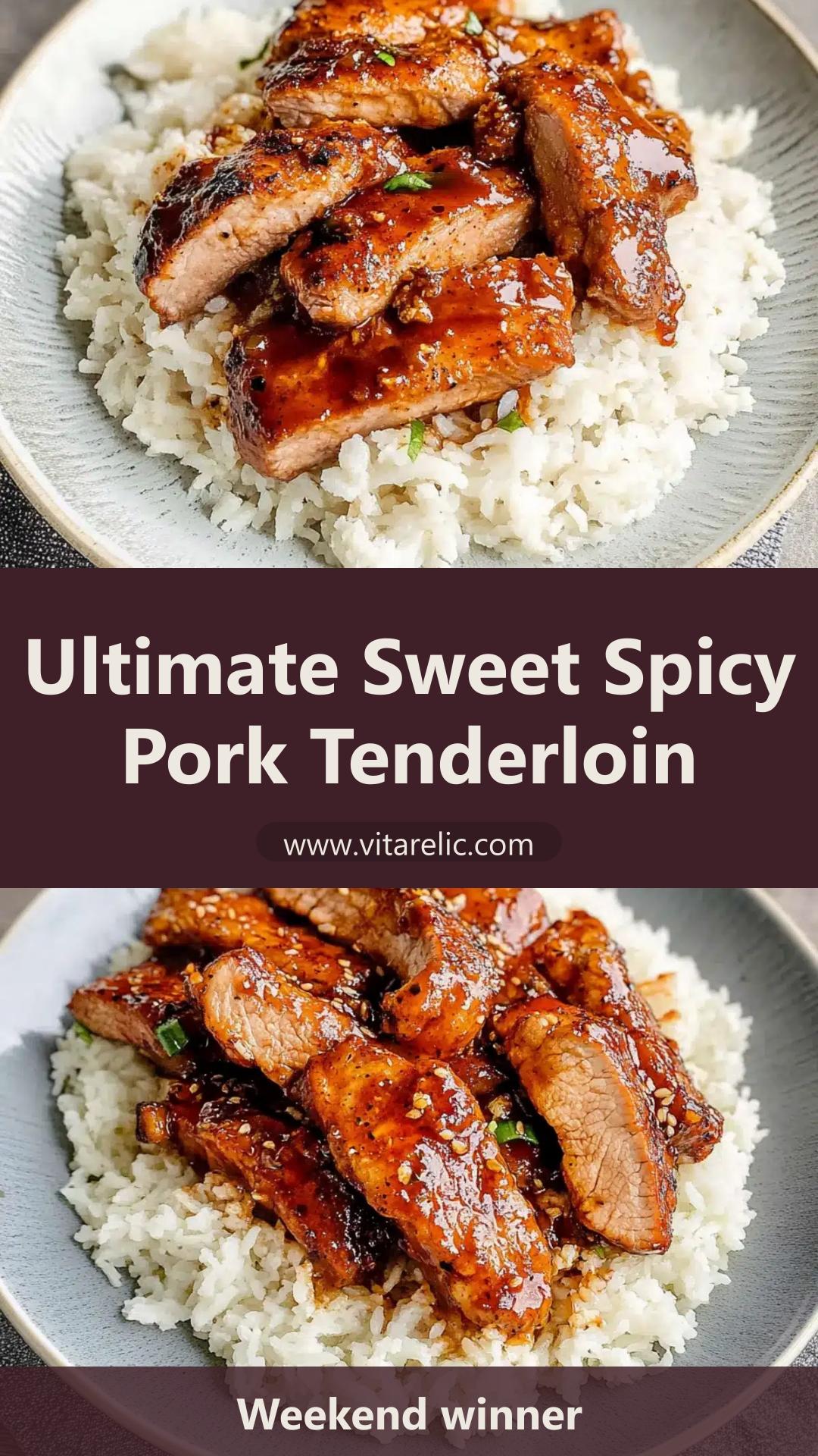 Sweet Spicy Pork Tenderloin with Golden BBQ Sriracha Glaze — pin 4