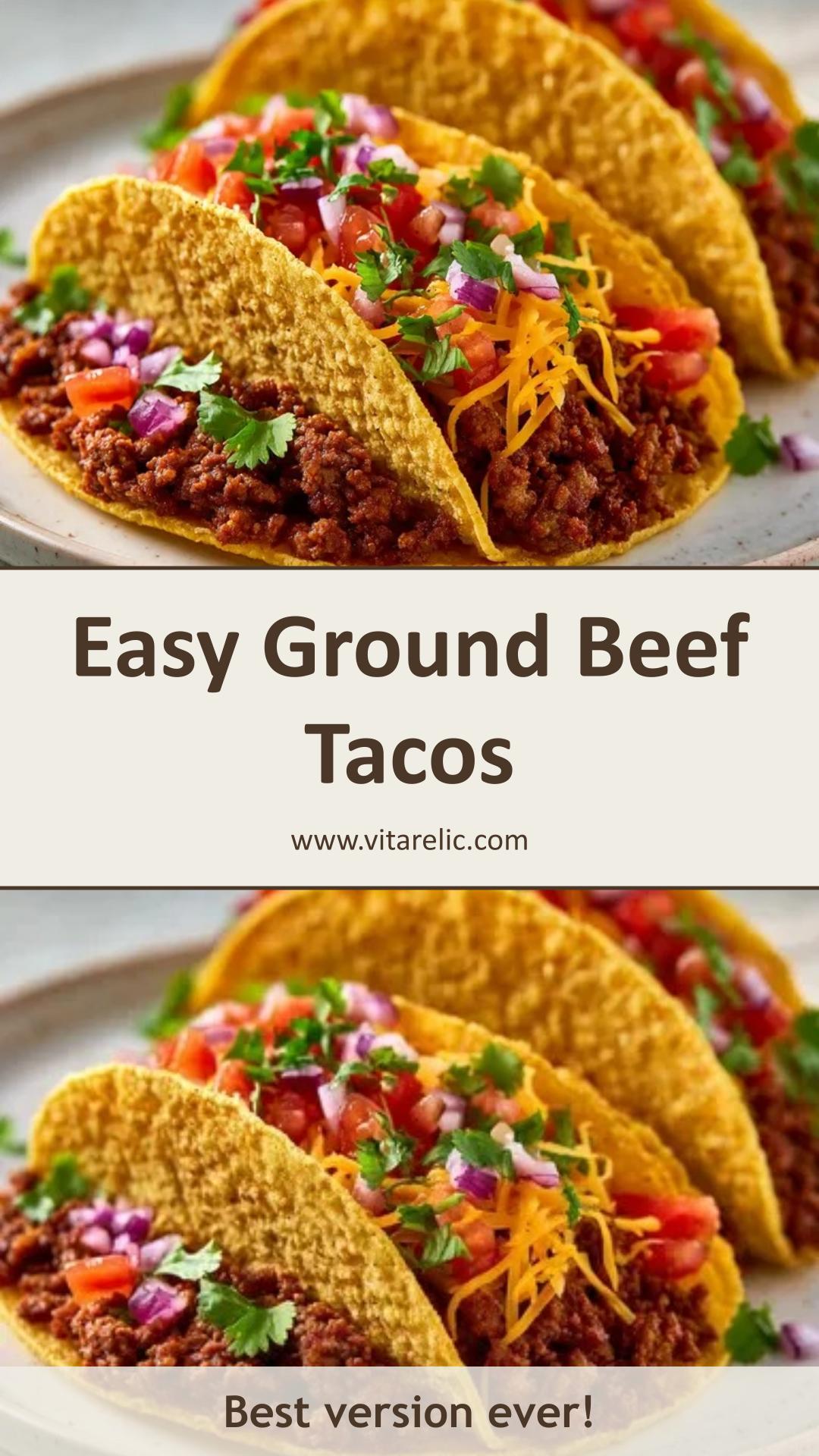 Ground Beef Tacos with Glossy Spiced Beef and Crisp Toppings — pin 2