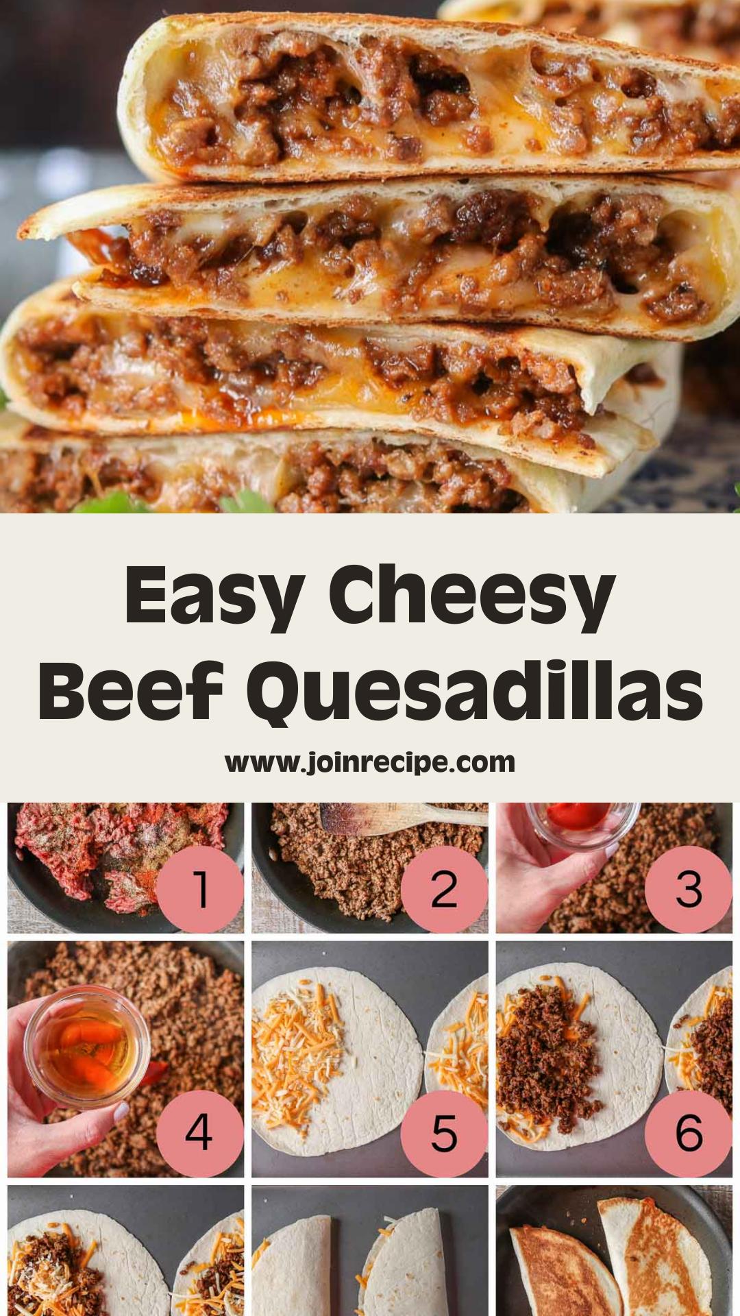 Cheesy Ground Beef Quesadillas with Crispy Golden Tortillas — pin 3