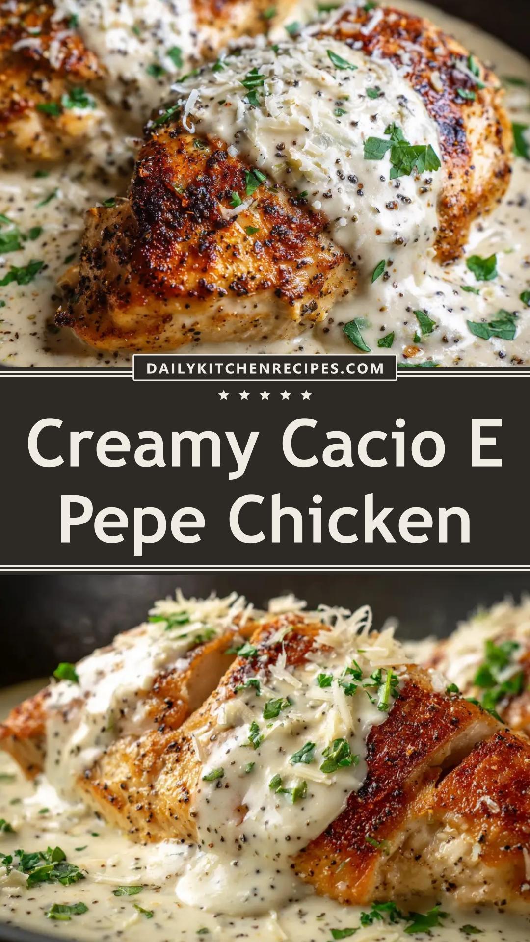 Cacio E Pepe Chicken with Pecorino Cream Sauce — pin 1