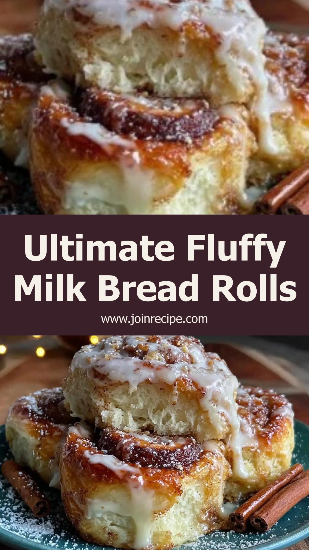 Fluffy Japanese Milk Bread Cinnamon Rolls with Cream Cheese Icing — pin 1