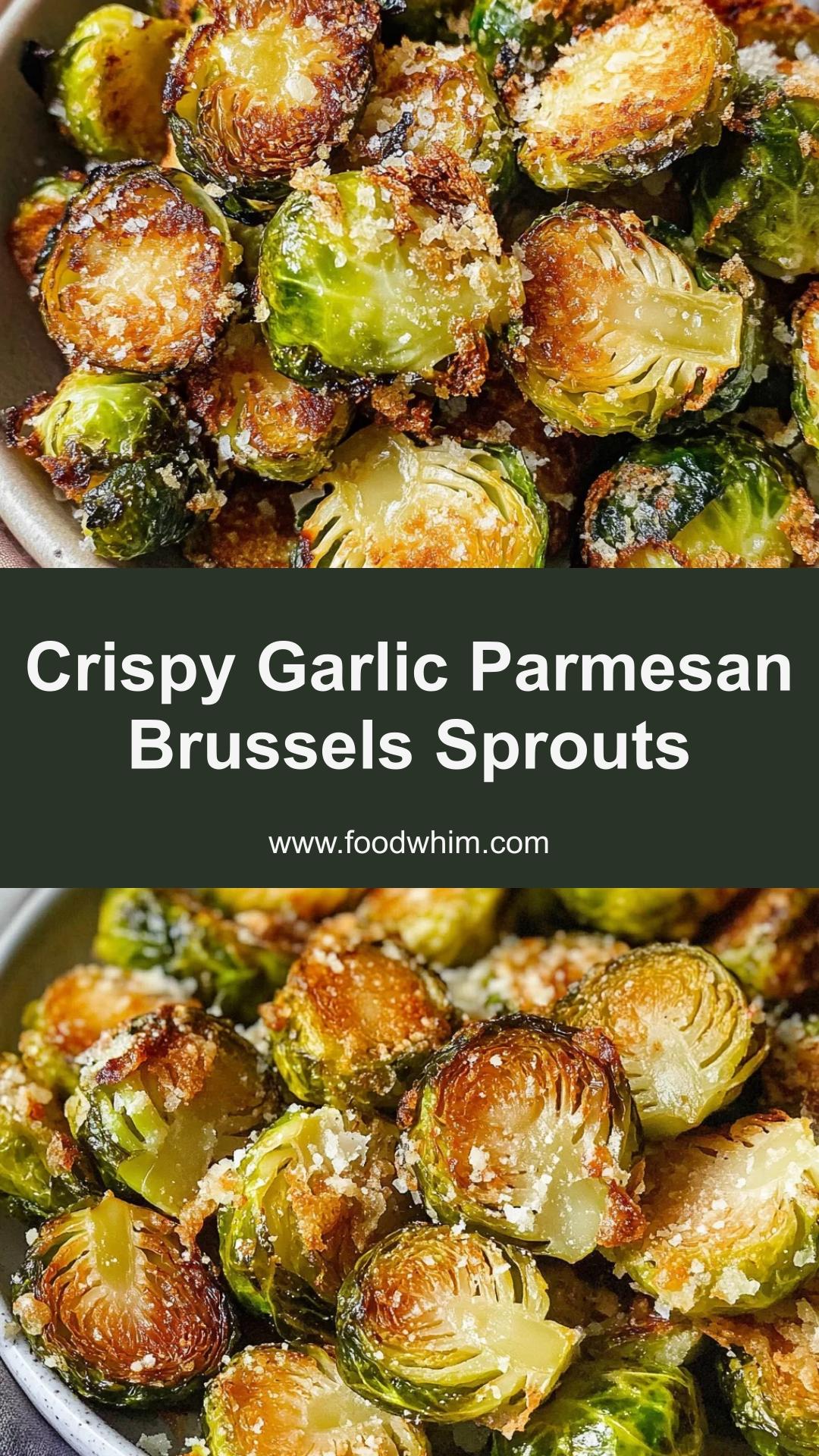 Crispy Garlic Parmesan Brussels Sprouts with Smoked Paprika — pin 1