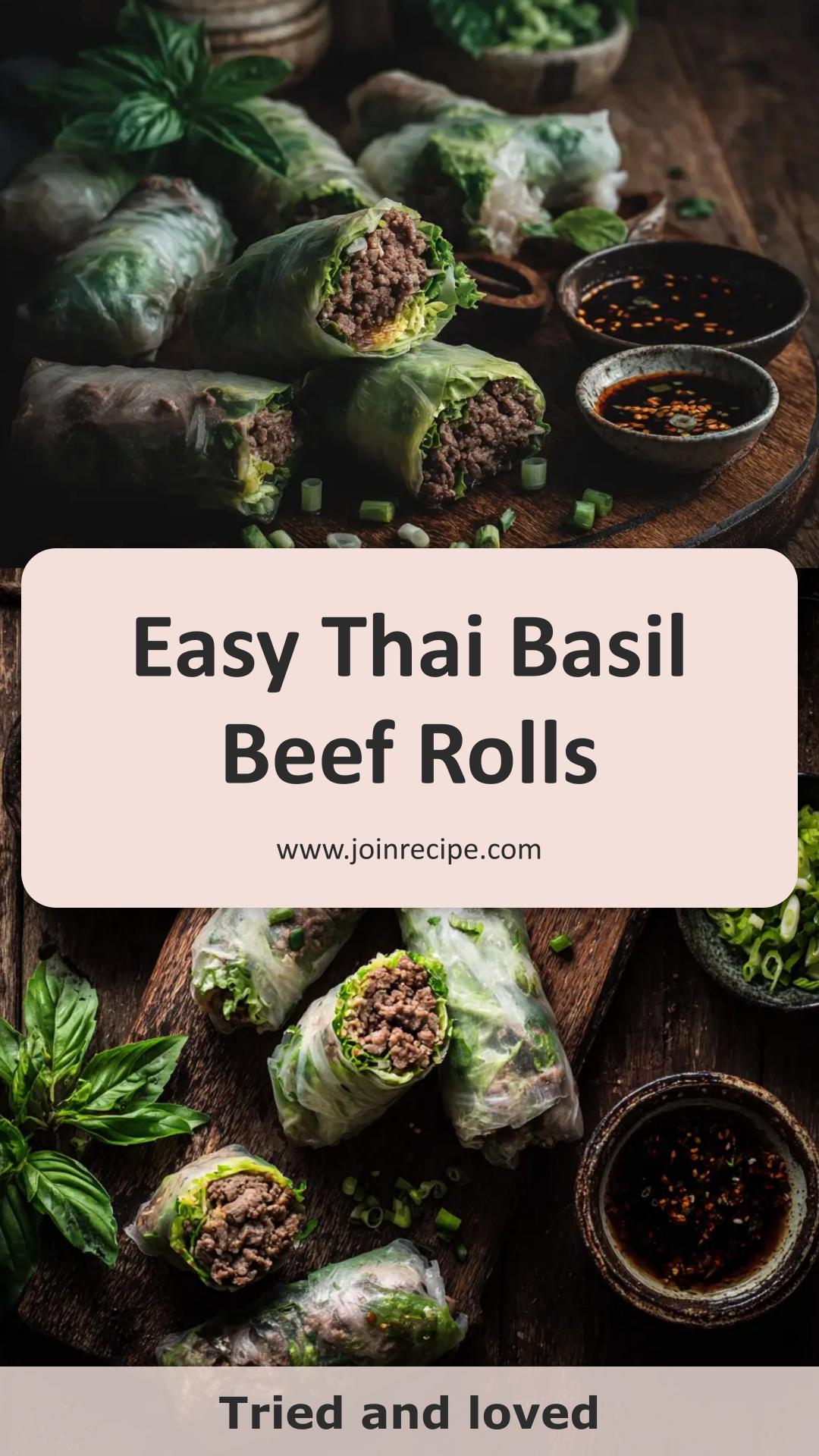 Thai Basil Beef Rolls with Marinated Beef and Herbs — pin 1