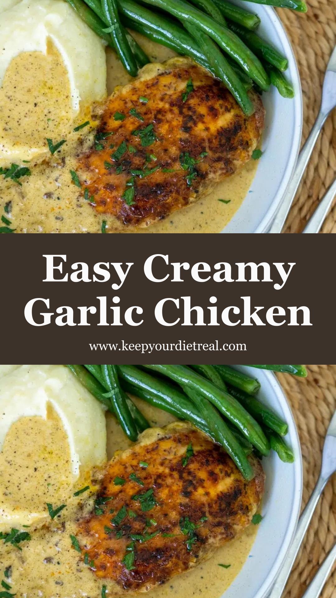 Creamy Garlic Chicken with Parmesan Cream Sauce — pin 1