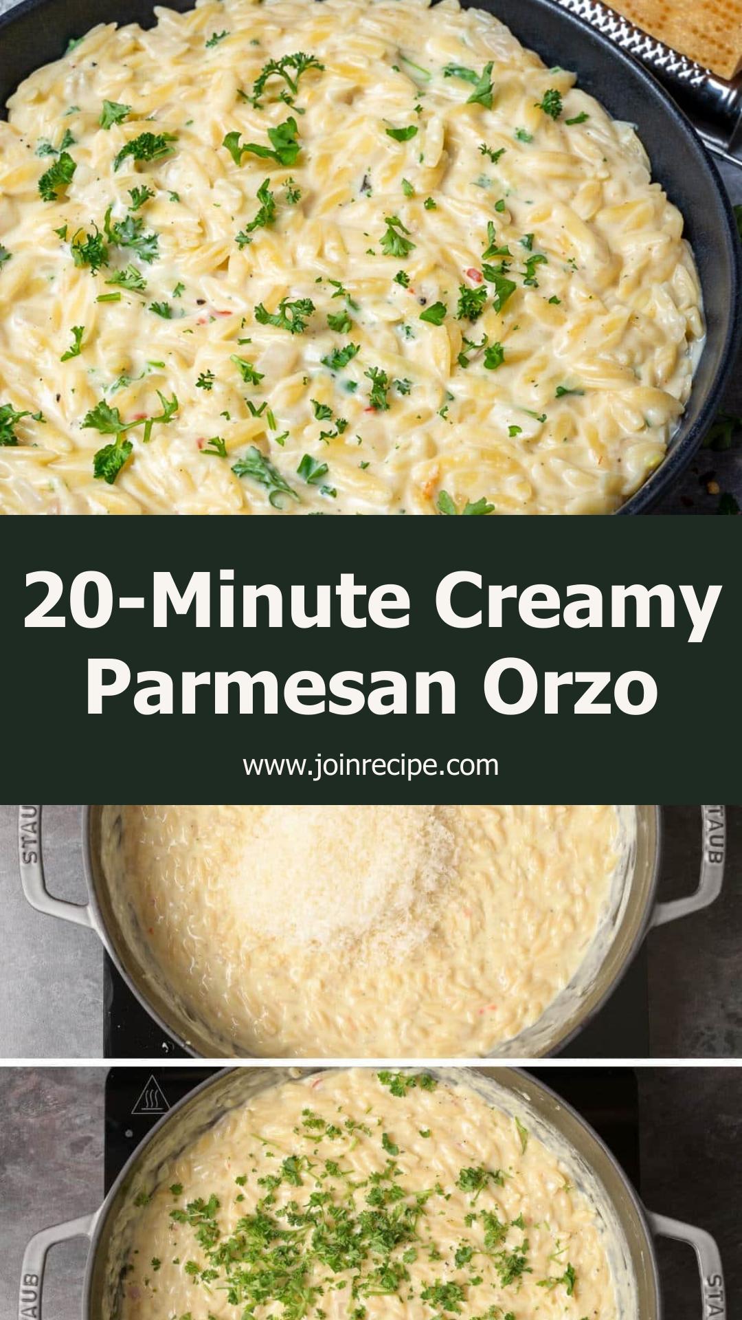 Creamy Garlic Parmesan Orzo: 20-Minute Make-Ahead Side Dish — pin 2