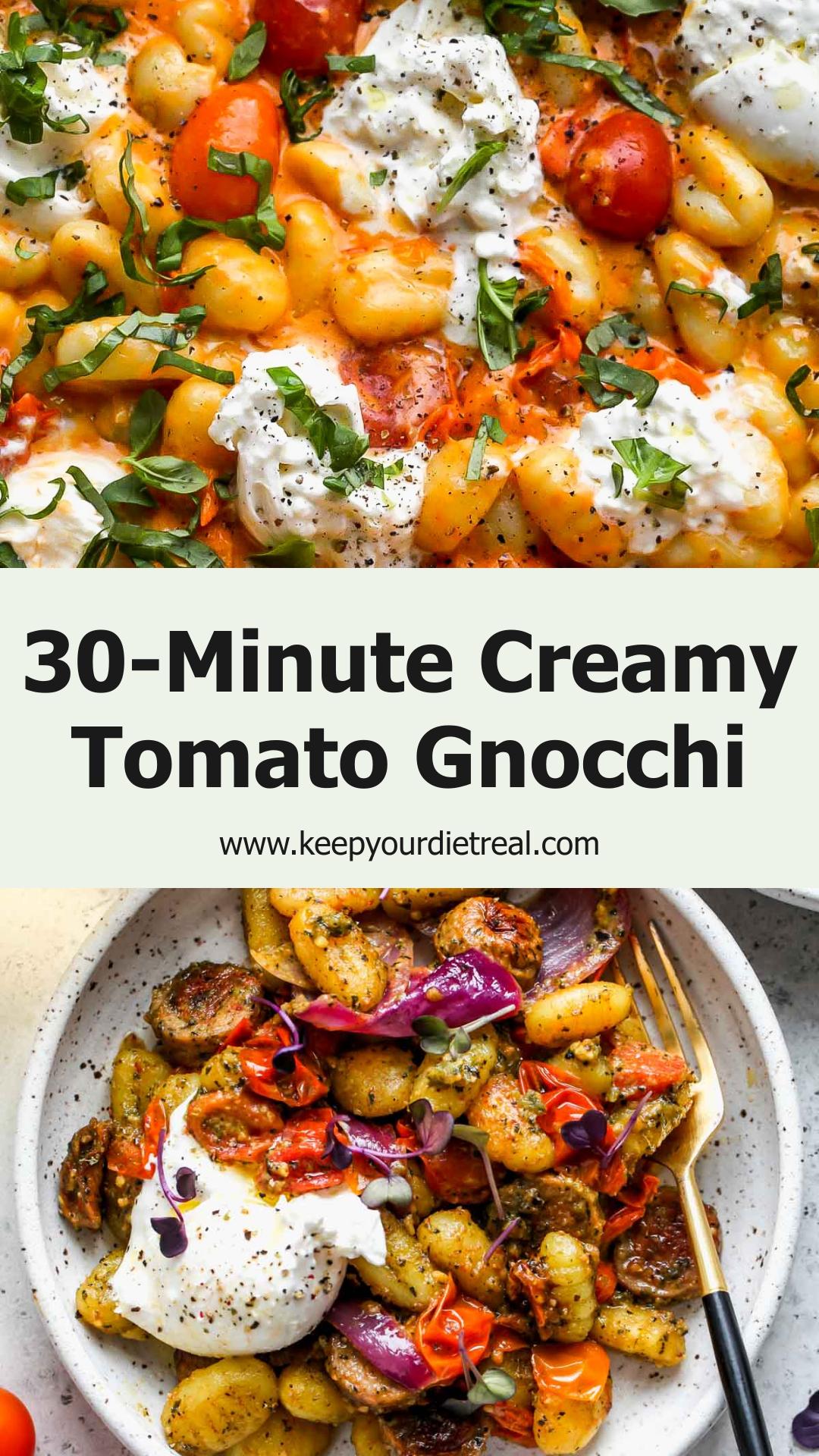 Creamy Tomato Gnocchi with Burrata: A 30-Minute Make-Ahead Dinner — pin 1