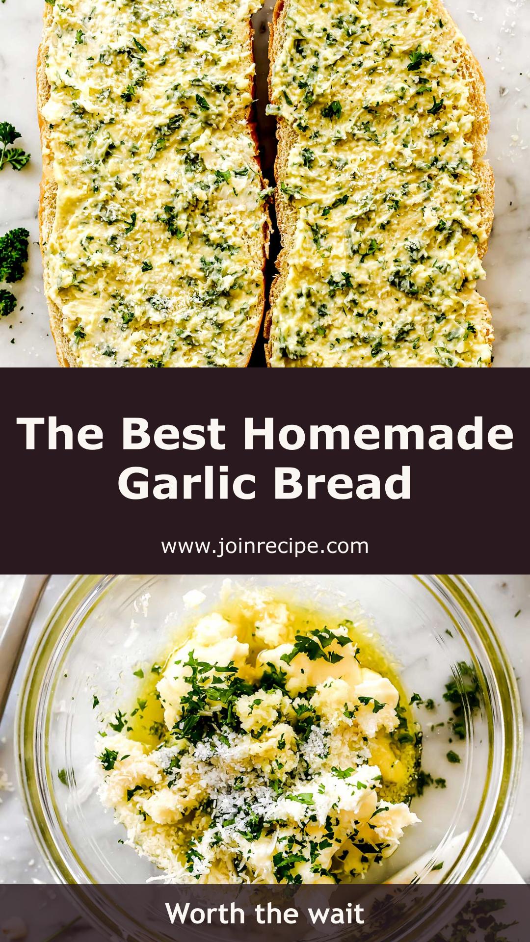 Homemade Garlic Bread with Fresh Garlic Butter and Parmesan — pin 1