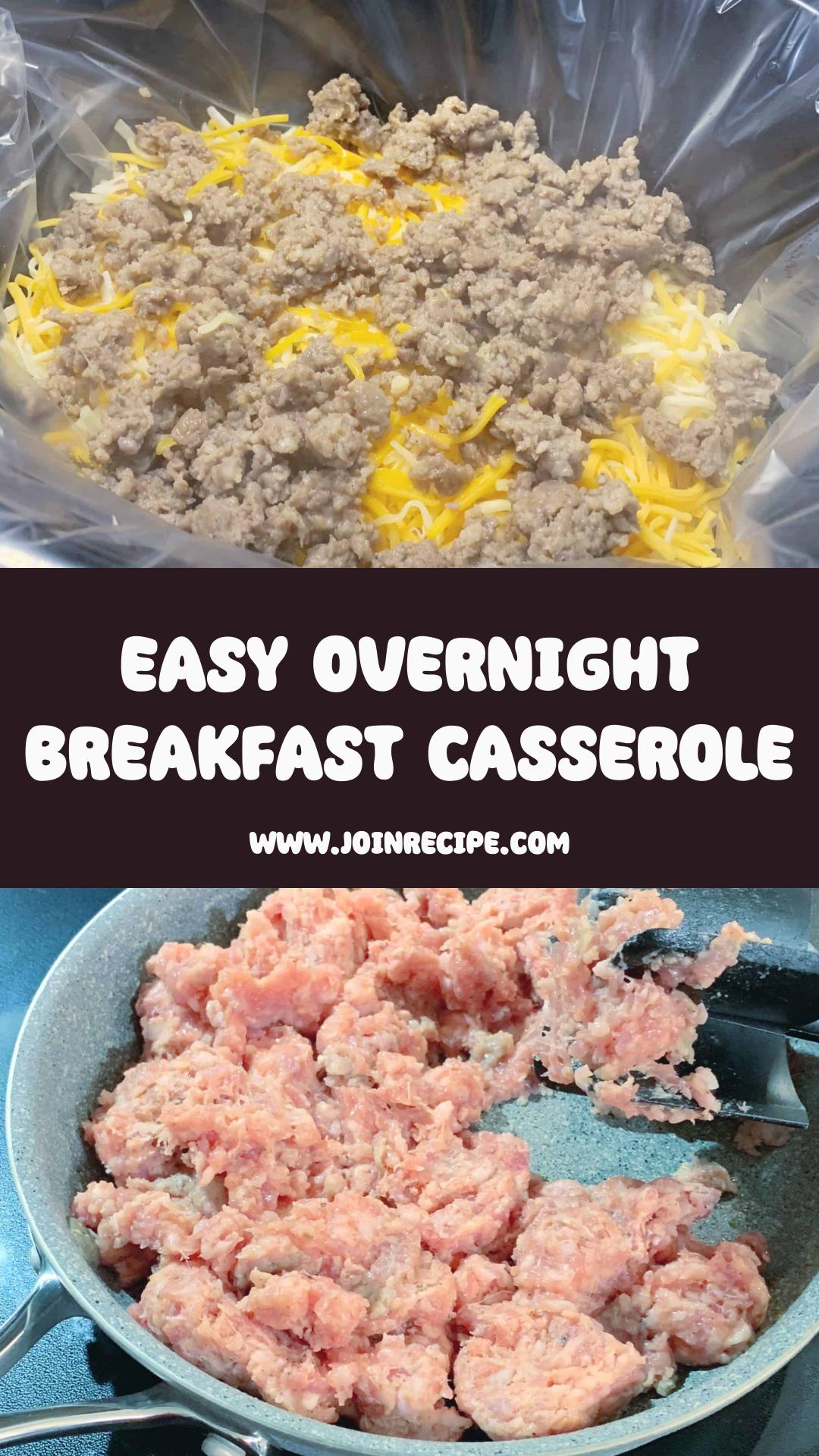 Overnight Slow Cooker Breakfast Casserole: Easy Holiday Morning Meal — pin 1