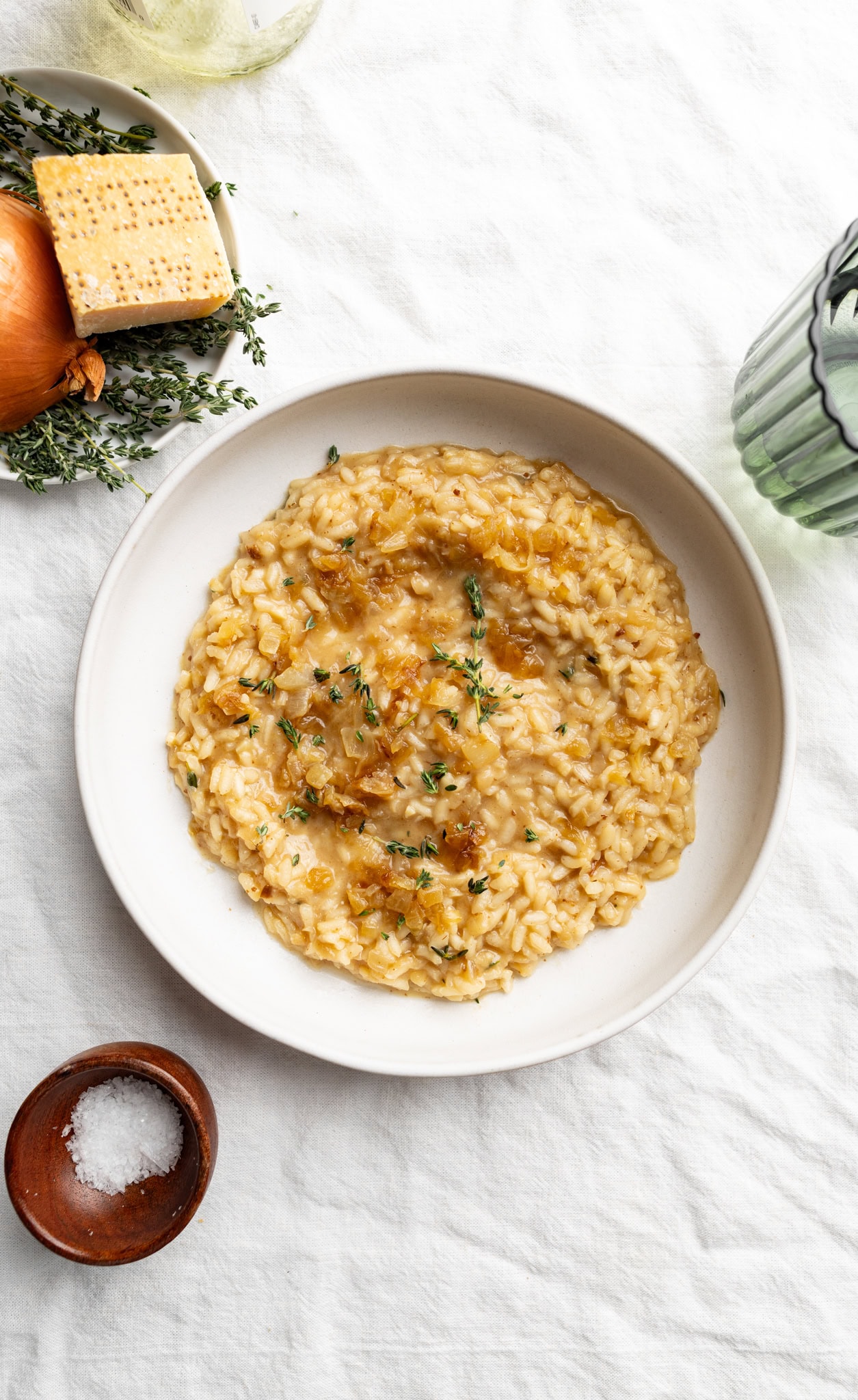 French Onion Risotto with Sweet Caramelized Onions and Beef Broth