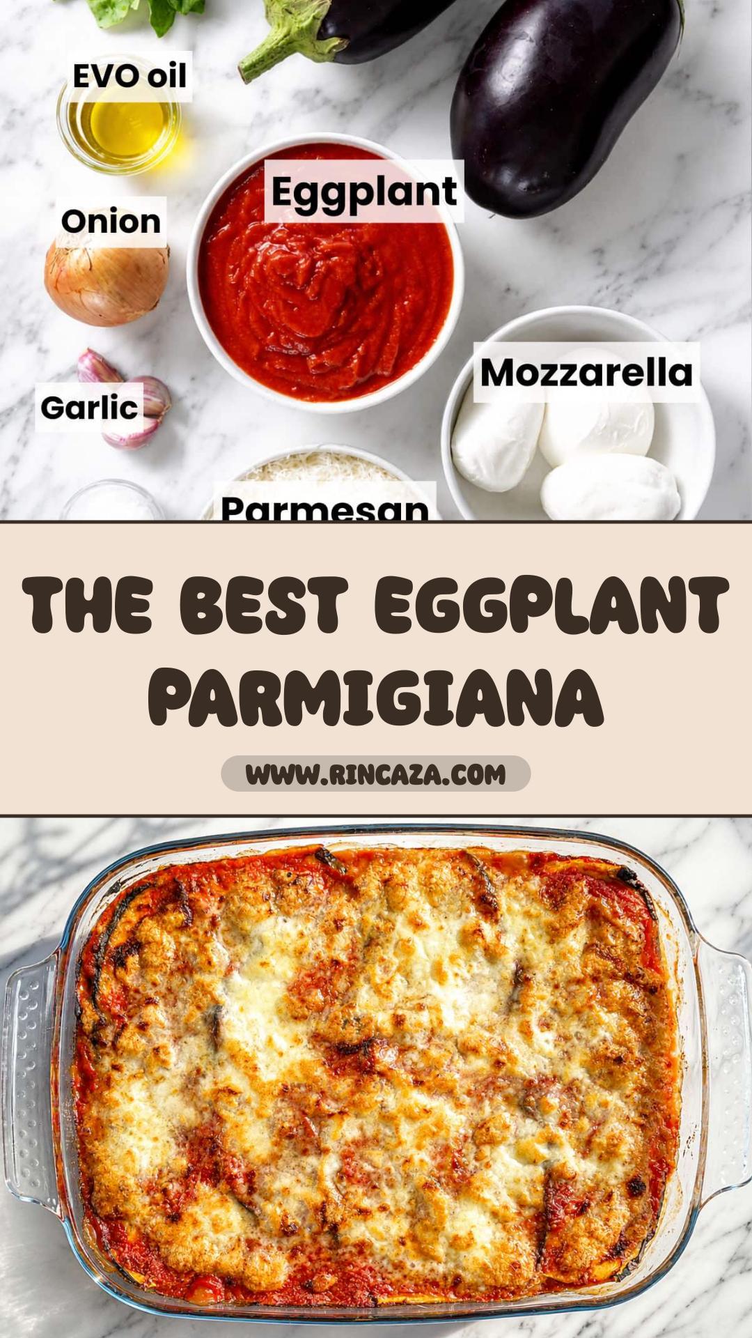 Eggplant Parmigiana with Roasted Eggplant and Bubbling Mozzarella — pin 3