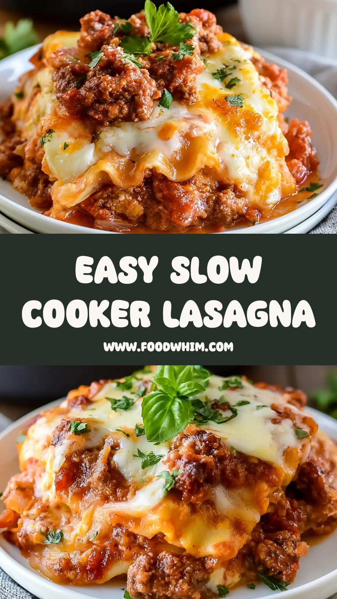 Slow Cooker Lasagna with Lean Ground Beef and Creamy Ricotta Layers — pin 2