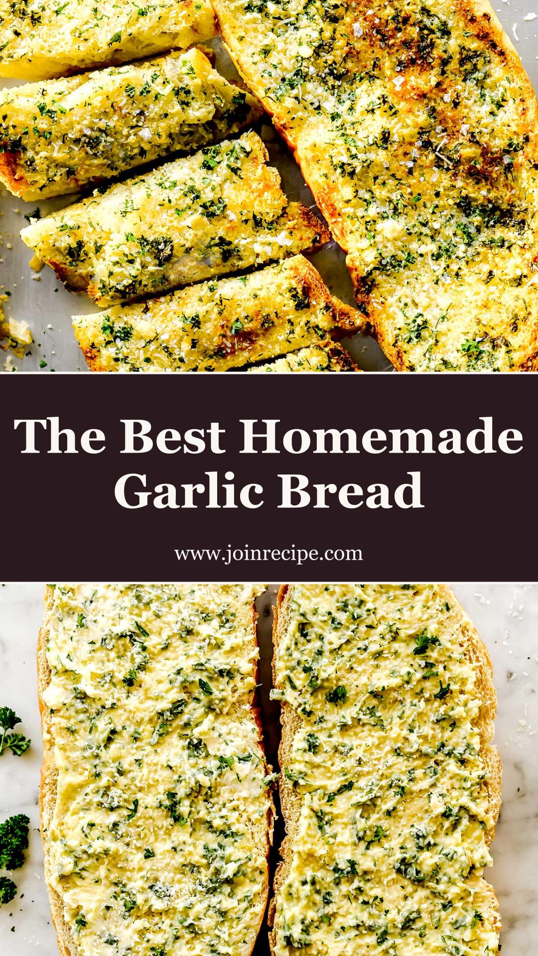 Homemade Garlic Bread with Fresh Garlic Butter and Parmesan — pin 2