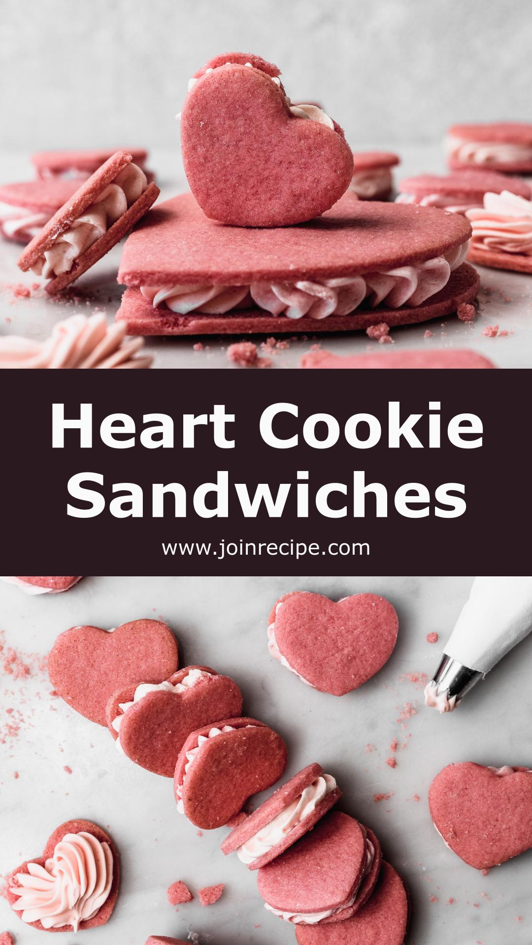 Heart Cookie Sandwiches with Cream Cheese Buttercream — pin 2