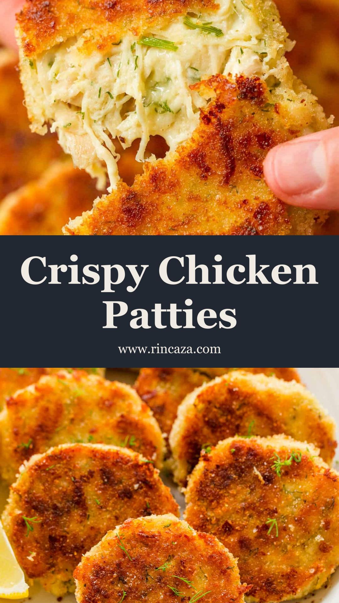 Chicken Patties with Crisp Panko and Cheesy Lemon-Dill Centers — pin 2